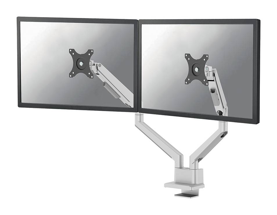 Rca Informatique - Image du produit : NEXT SLIM DESK MOUNT DOUBLE DISPLAY TOPFIX CLAMP/GROMM SILVE