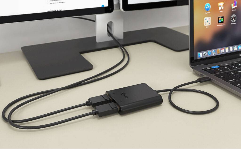 Rca Informatique - image du produit : USB-C DUAL 4K/60HZ (SINGLE 8K/30HZ) DP VIDEO ADAPTER