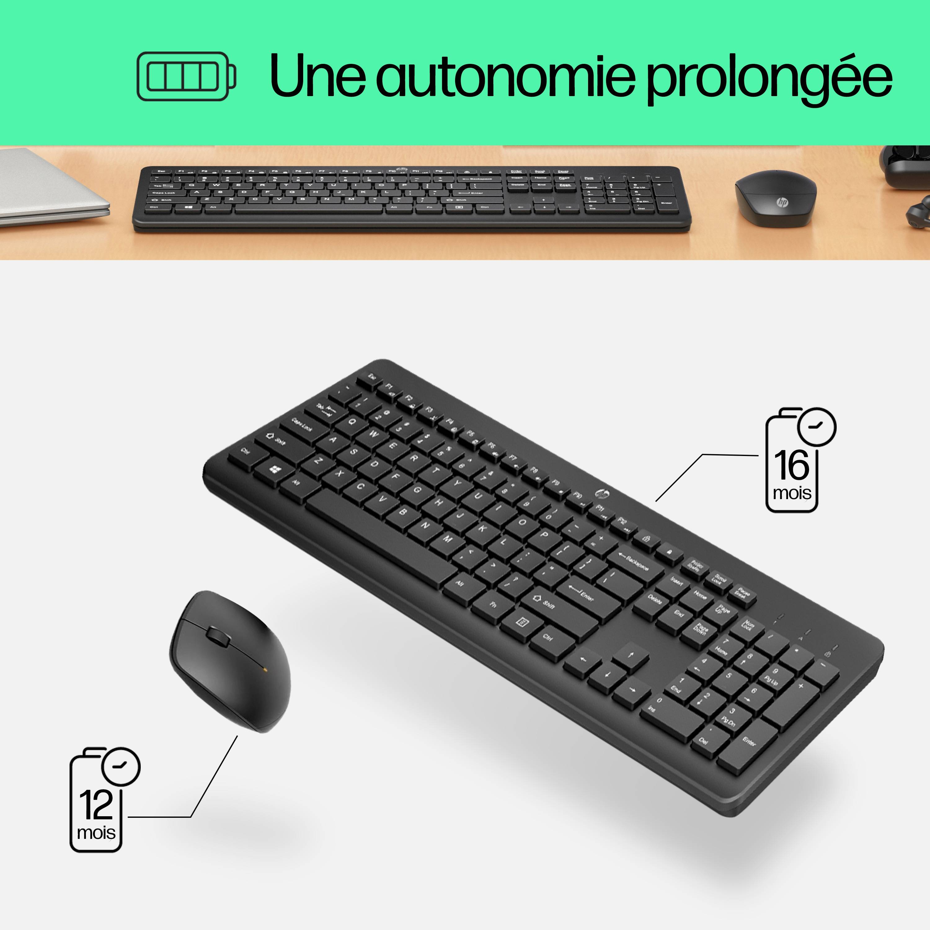 Rca Informatique - image du produit : HP 230 WL MOUSE+KB COMBO