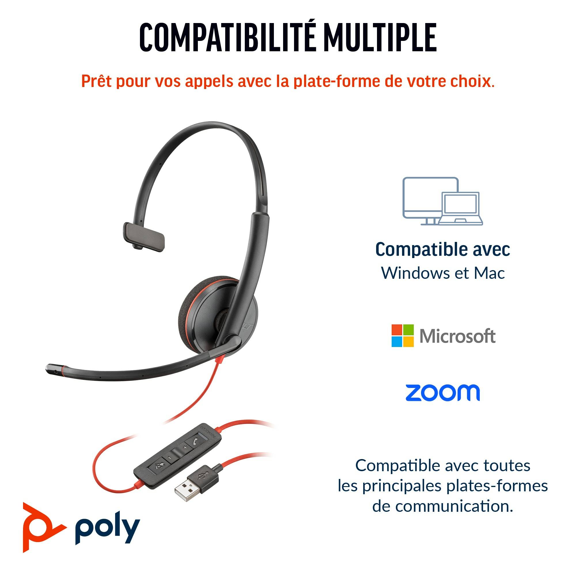 Rca Informatique - image du produit : POLY BW 3210 MONO USB-C HS +USB-C/A