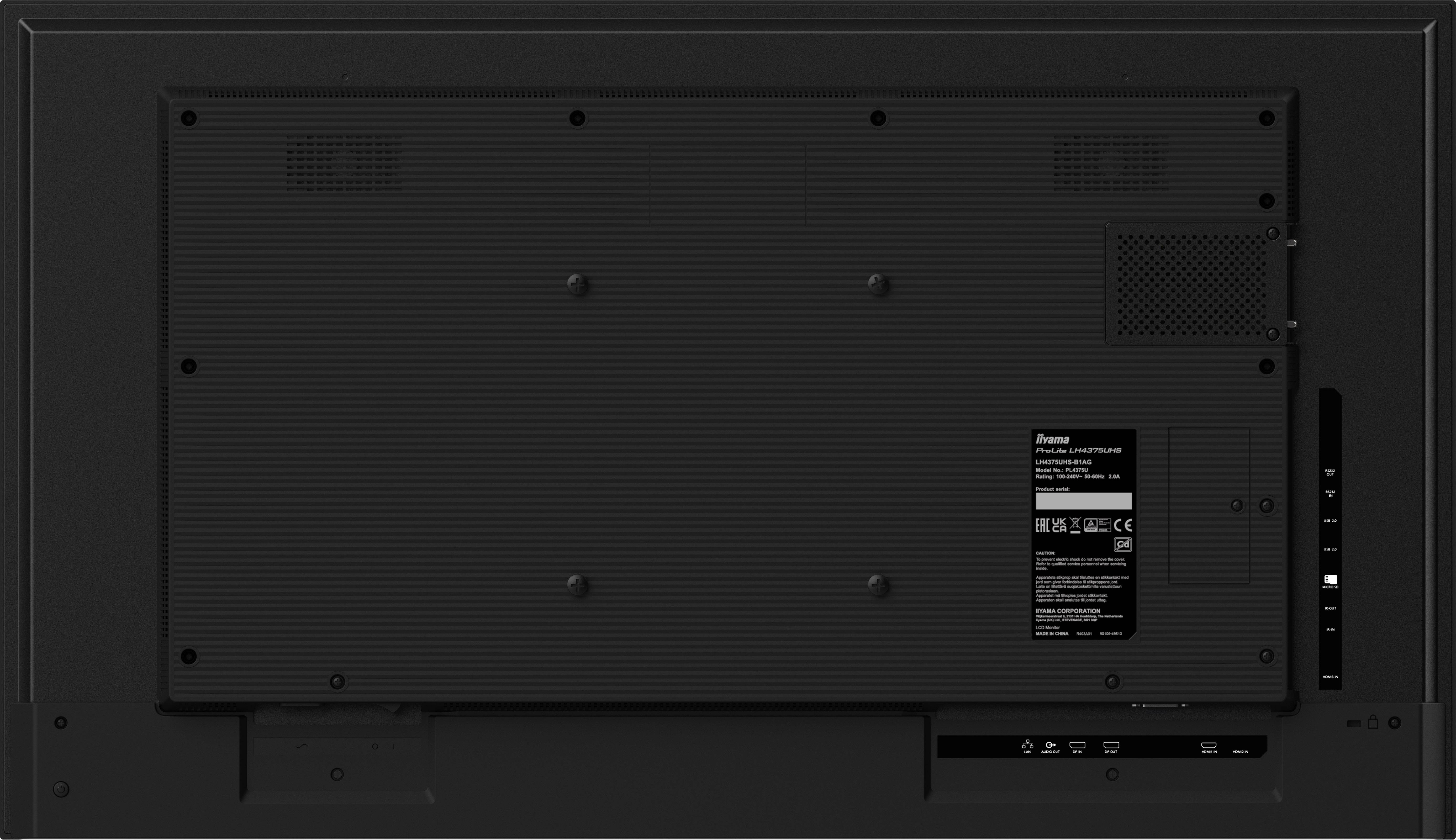 Rca Informatique - image du produit : LH3275HS-B1AG 31.5IN IPS FHD 500CD/2HDMI/DP/2USB/RJ45/ANDROID