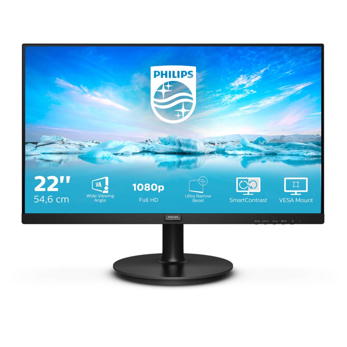 Rca Informatique - Image du produit : MONITOR 21.5IN IPS LED 1920X1080 16:9 FHD VA VGA DVI 4M