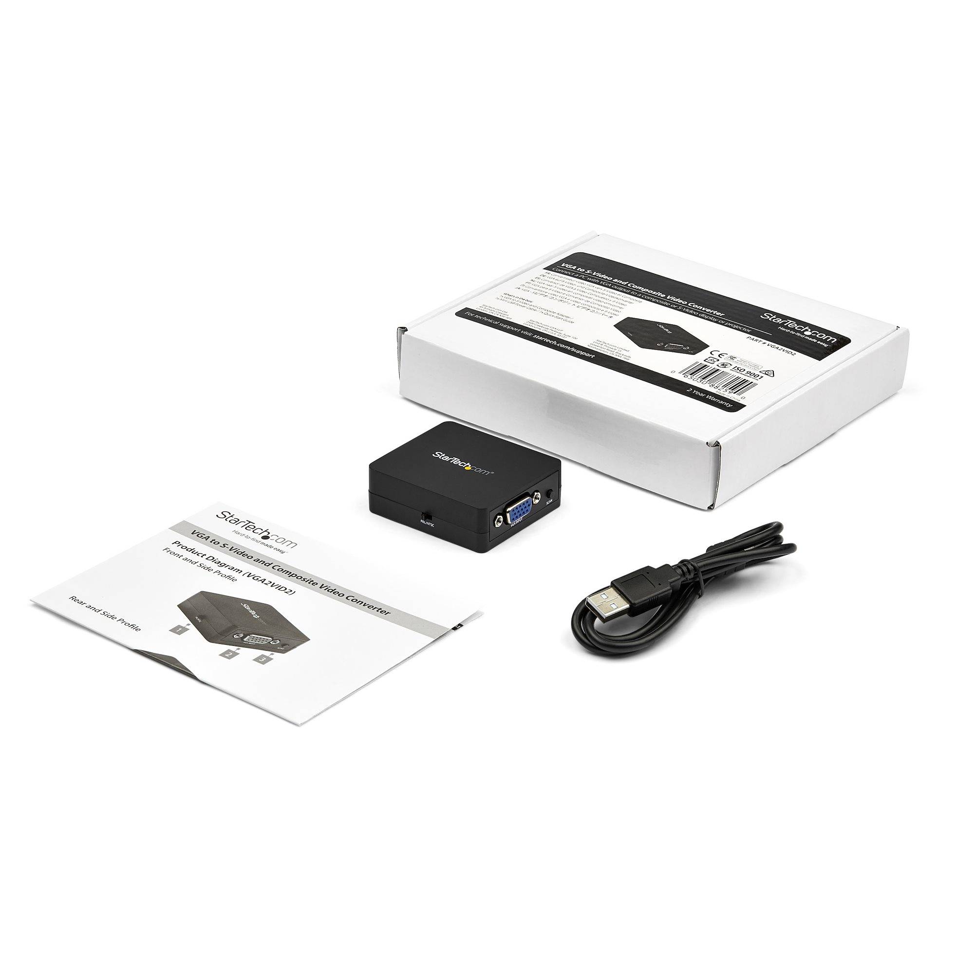 Rca Informatique - image du produit : 1080P VGA TO RCA CONVERTER - USB POWERED - S-VIDEO INPUT