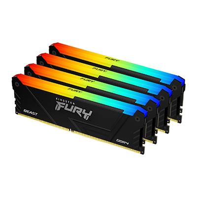 Rca Informatique - Image du produit : 64GB 3200MT/S DDR4 CL16 DIMM (KIT OF 4) 1GX8 BEAST RGB