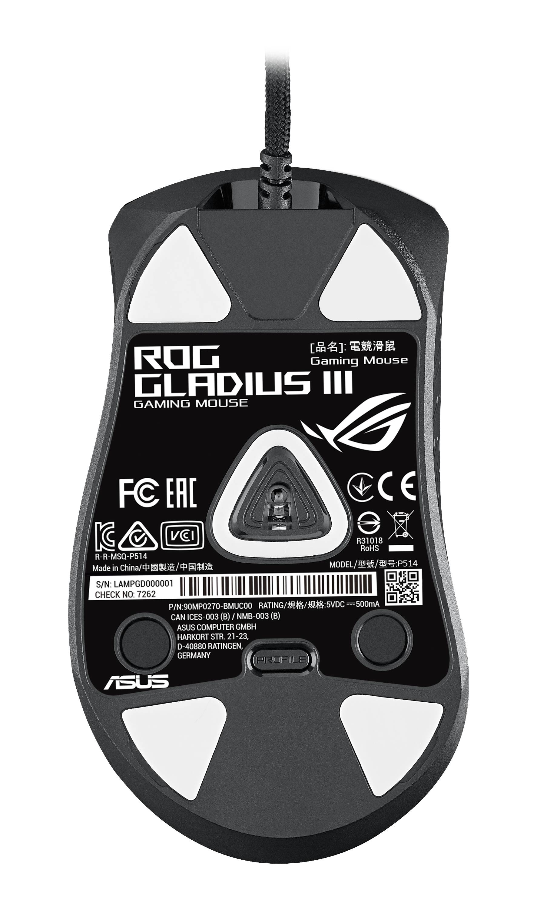 Rca Informatique - image du produit : ROG GLADIUS III GAMING MOUSE