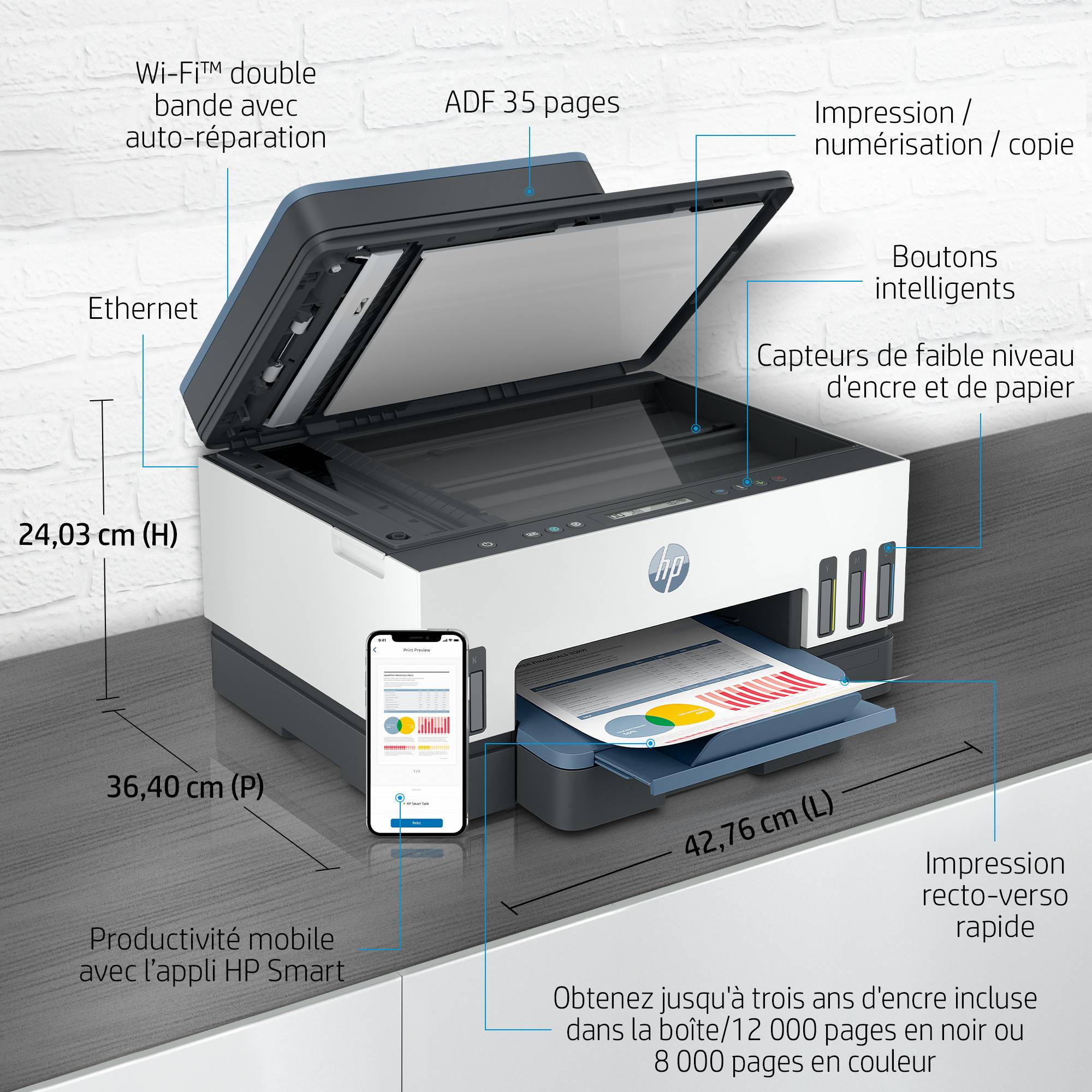 Rca Informatique - image du produit : SMART TANK 7306 4800X1200 28PPM PRNT/CPY/SCN