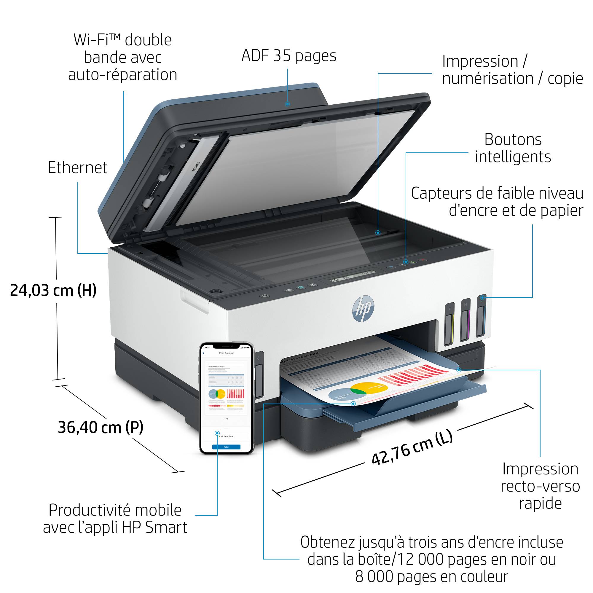 Rca Informatique - image du produit : SMART TANK 7306 4800X1200 28PPM PRNT/CPY/SCN