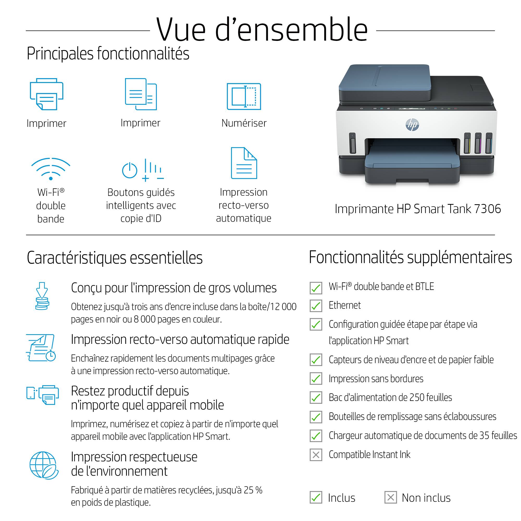 Rca Informatique - image du produit : SMART TANK 7306 4800X1200 28PPM PRNT/CPY/SCN