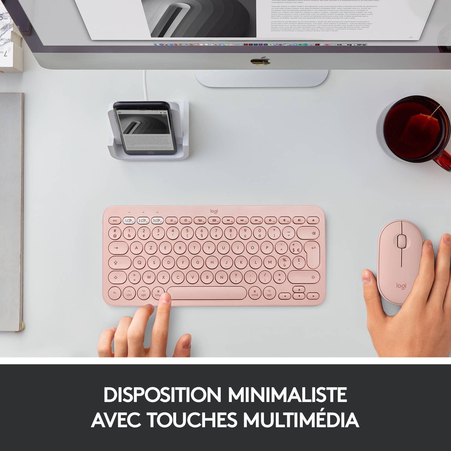 Rca Informatique - image du produit : K380 F. MAC MULTI-DEVICE BTKEYB - ROSE - CH - CENTRAL