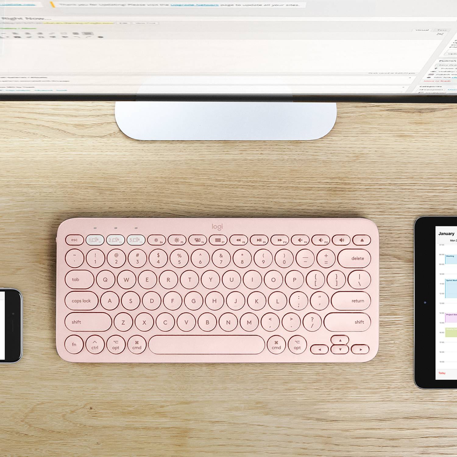 Rca Informatique - image du produit : K380 F. MAC MULTI-DEVICE BTKEYB - ROSE - CH - CENTRAL