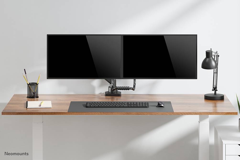 Rca Informatique - image du produit : NEOMOUNTS BY NEWSTAR SCREEN DESK MOUNT 2 SCREENS(TOPFIX CLAM