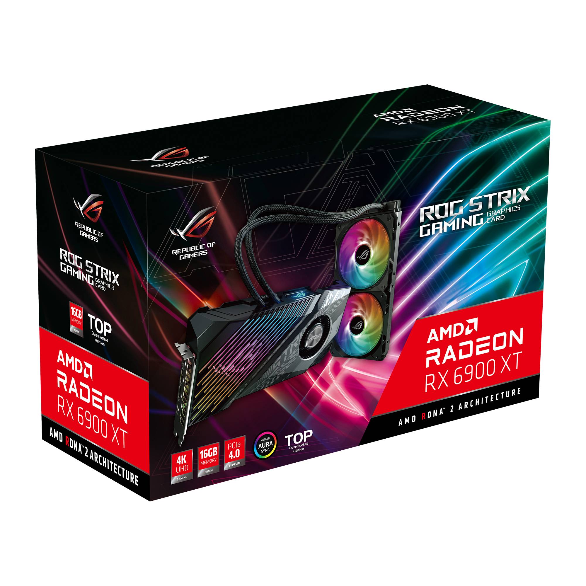 Rca Informatique - image du produit : ROGSTRIX-LC-RX6900XT-T16G-GAMIN RX6900XT HDMI X 2 USB-C 16G D6