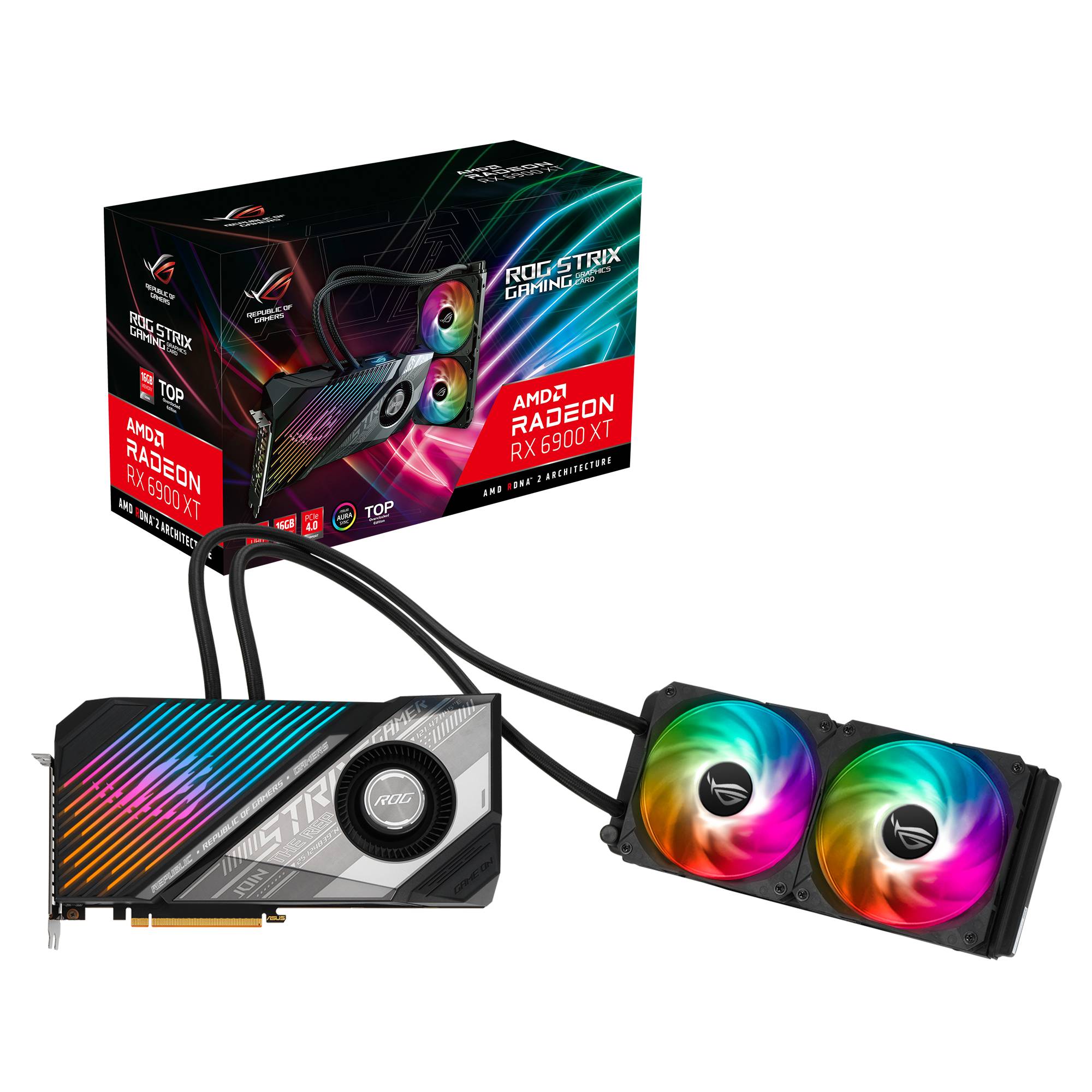 Rca Informatique - image du produit : ROGSTRIX-LC-RX6900XT-T16G-GAMIN RX6900XT HDMI X 2 USB-C 16G D6