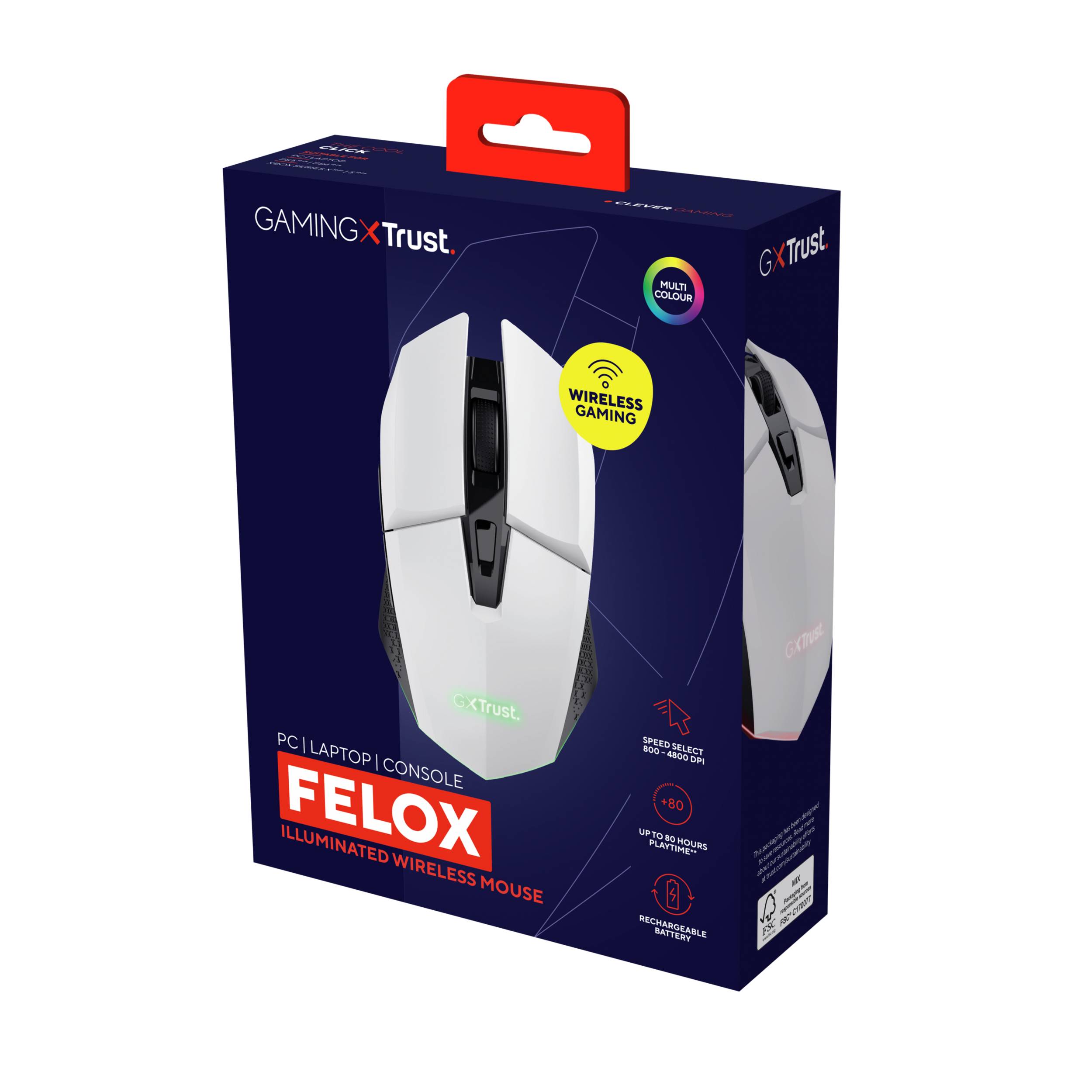 Rca Informatique - image du produit : GXT110W FELOX WIRELESS MOUSE WHITE