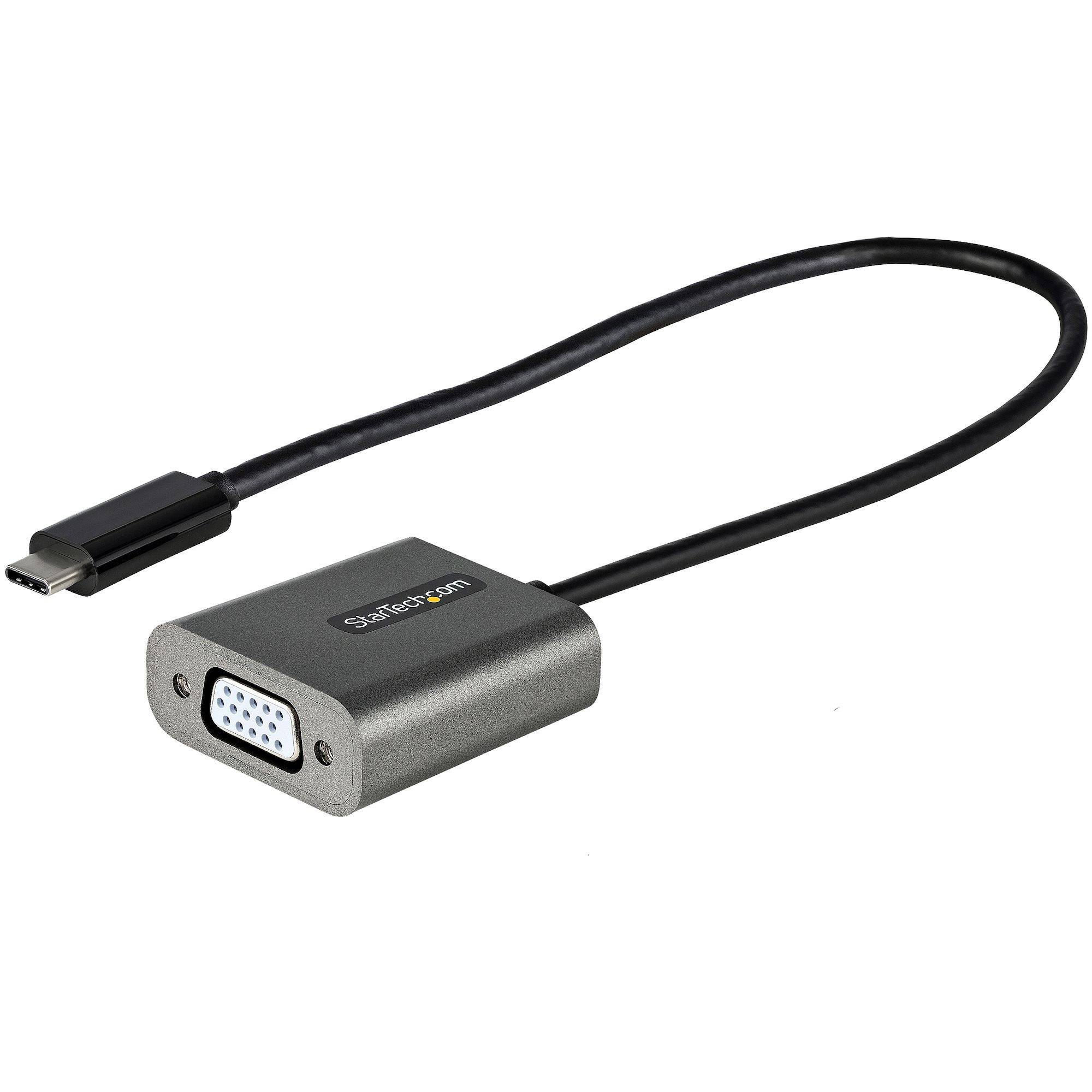 Rca Informatique - Image du produit : USB C TO VGA ADAPTER 1920X1200P WITH 12IN LONG ATTACHED CABLE