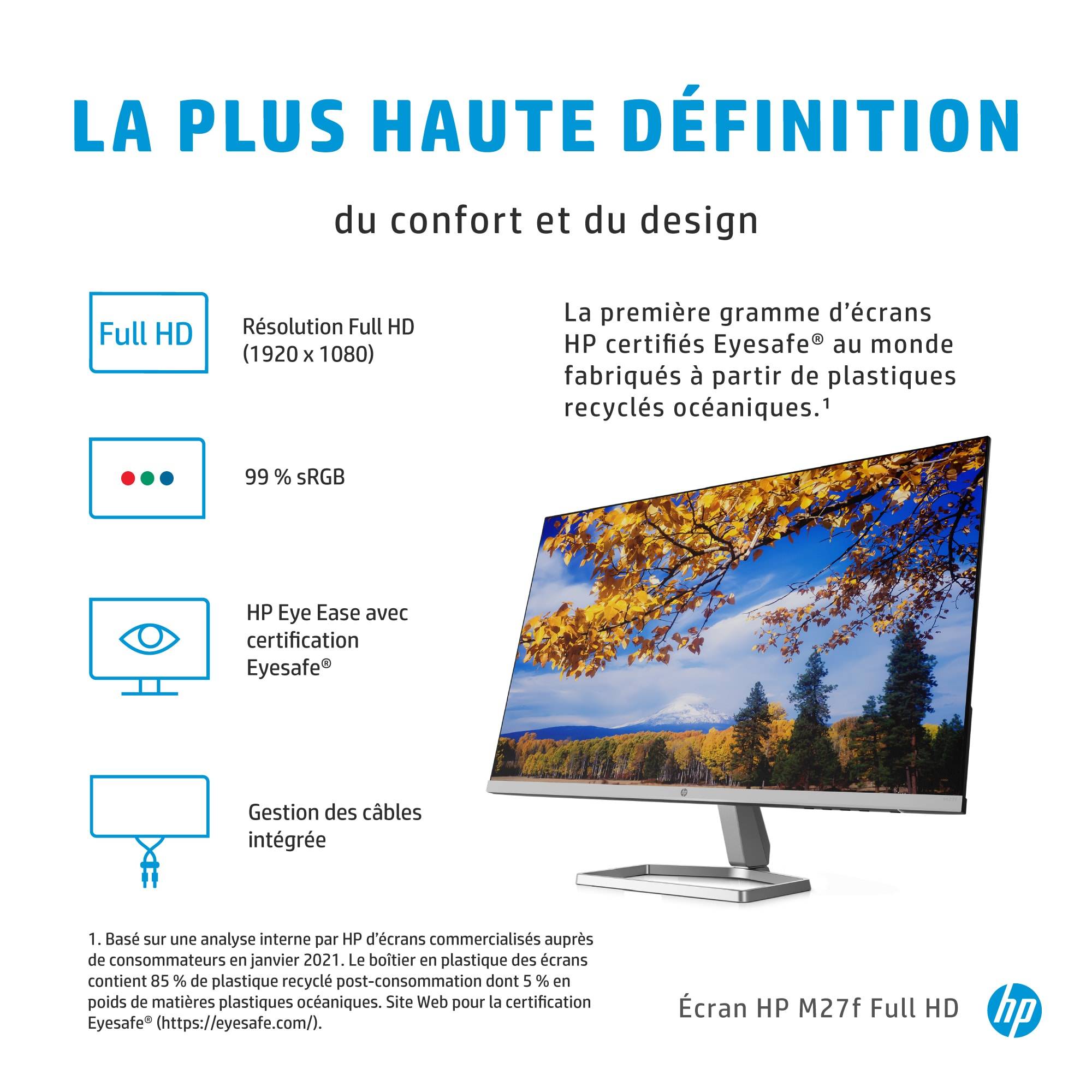 Rca Informatique - image du produit : HP M27F DISPLAY IPS LED AG 1920 X 1080 AMD FREESYNC