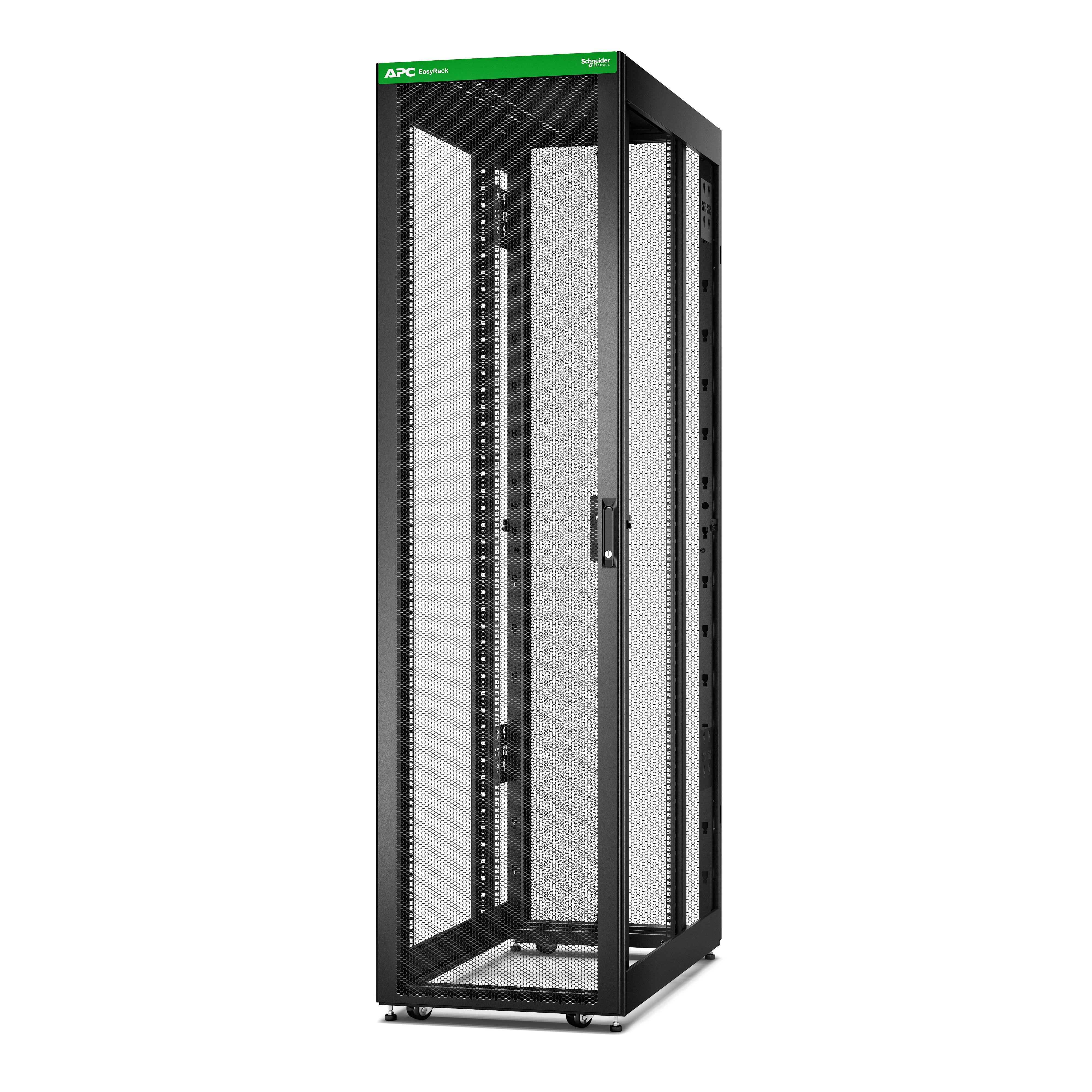 Rca Informatique - image du produit : EASY RACK 600MM/48U/1200MM WITH ROOF CASTORS FEET AND 4 BRACKETS