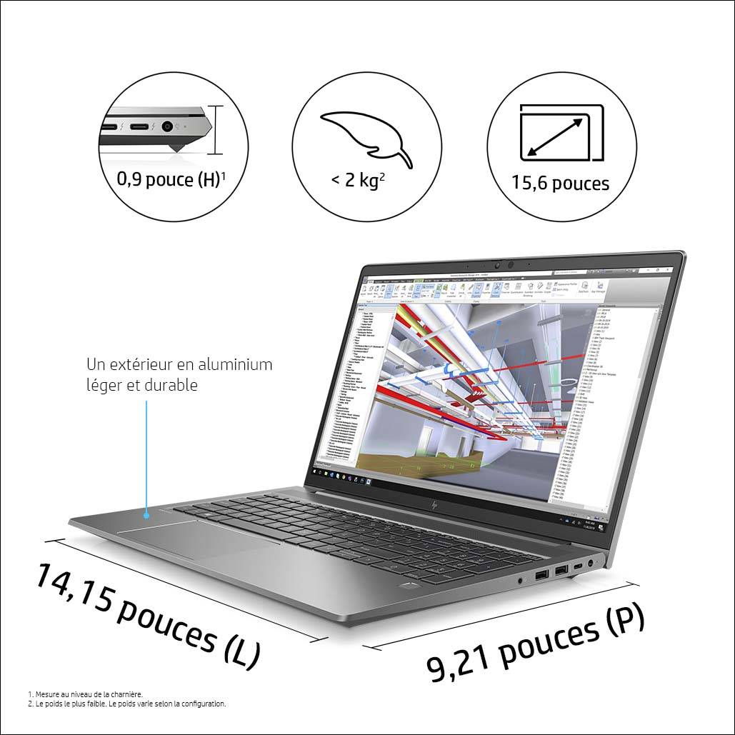 Rca Informatique - image du produit : ZBOOK 15.6IN I7-11800H 8GB 256GB NOOD W10P