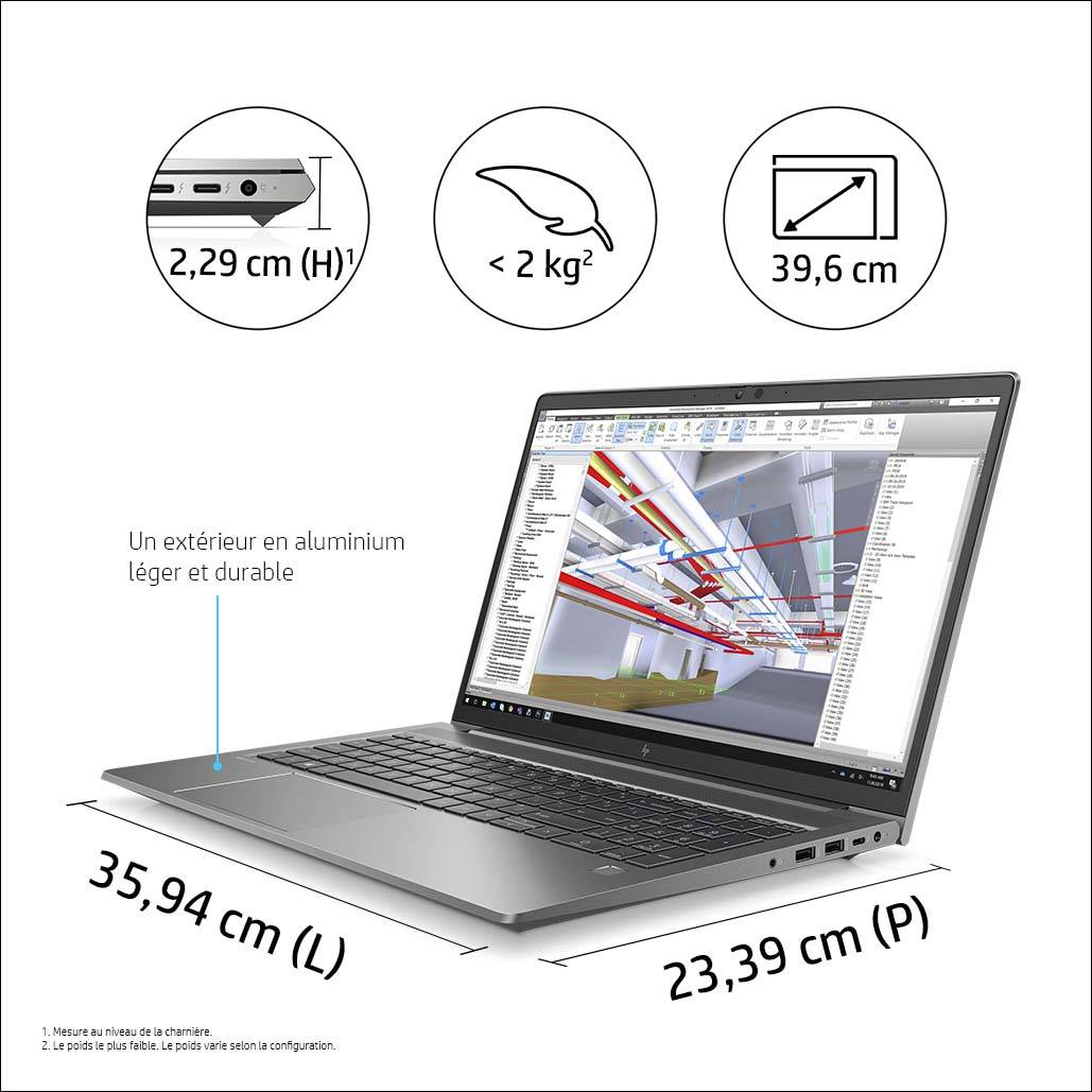 Rca Informatique - image du produit : ZBOOK 15.6IN I7-11800H 8GB 256GB NOOD W10P