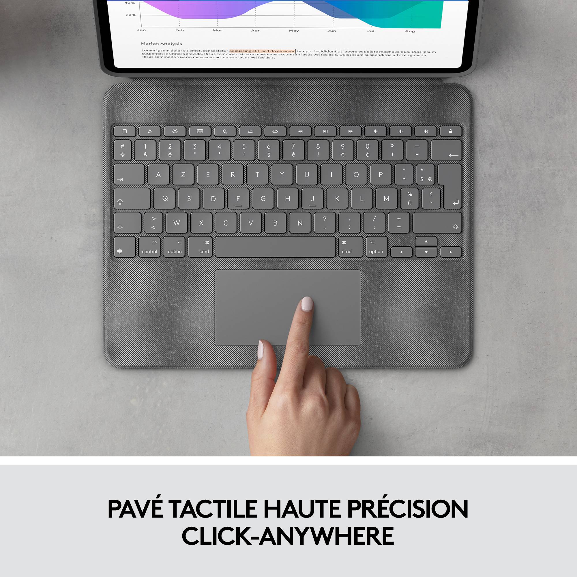 Rca Informatique - image du produit : COMBO TOUCH F. IPADPRO 12.9INCH 5TH GEN. - GREY - US - INTNL