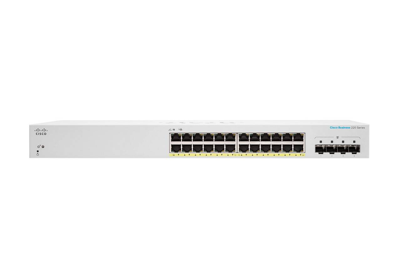 Rca Informatique - Image du produit : CBS220 SMART 24-PORT GE FULL POE 4X10G SFP+