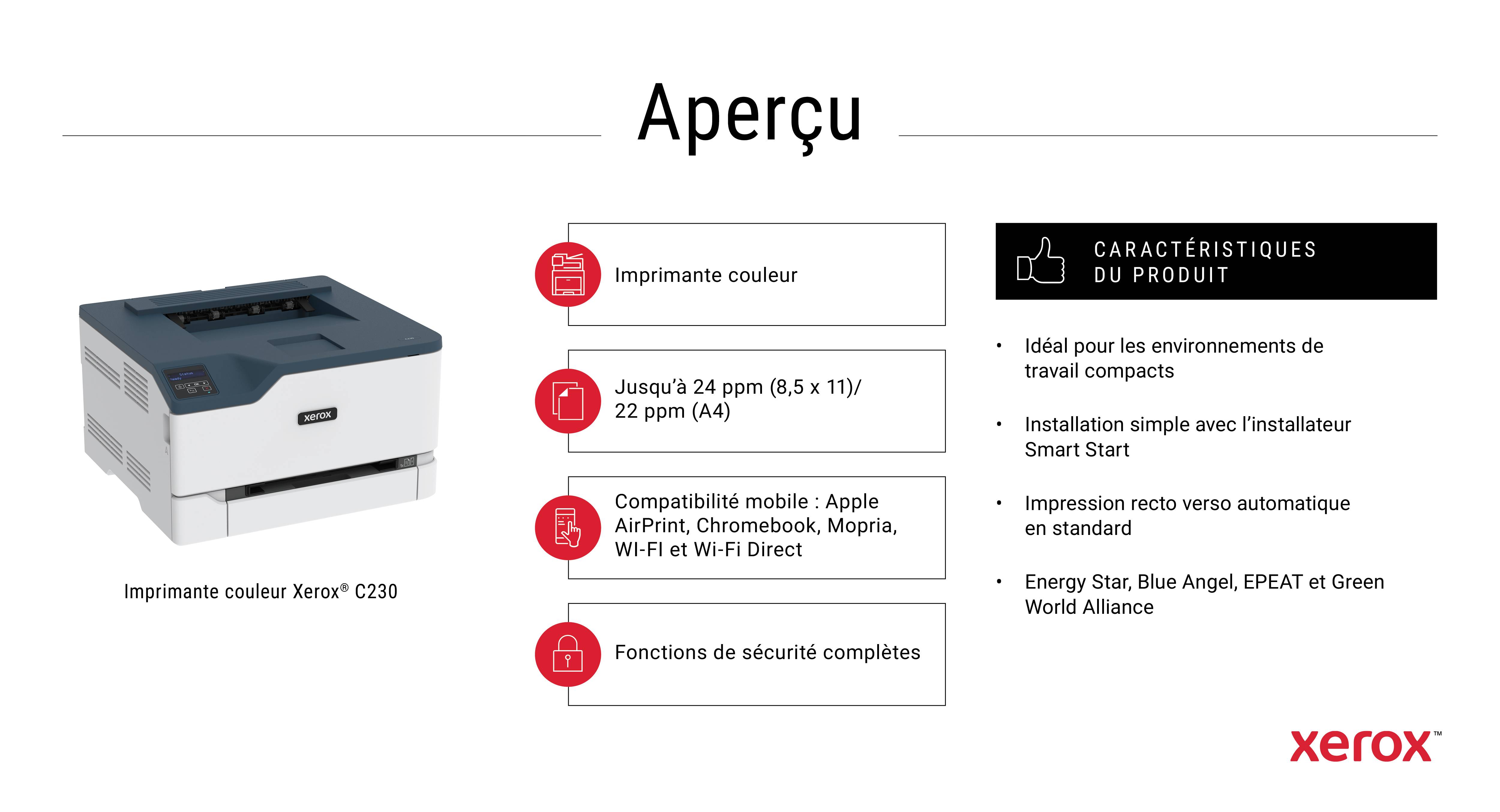 Rca Informatique - image du produit : XEROX C230 COLOR PRINTER CB14559