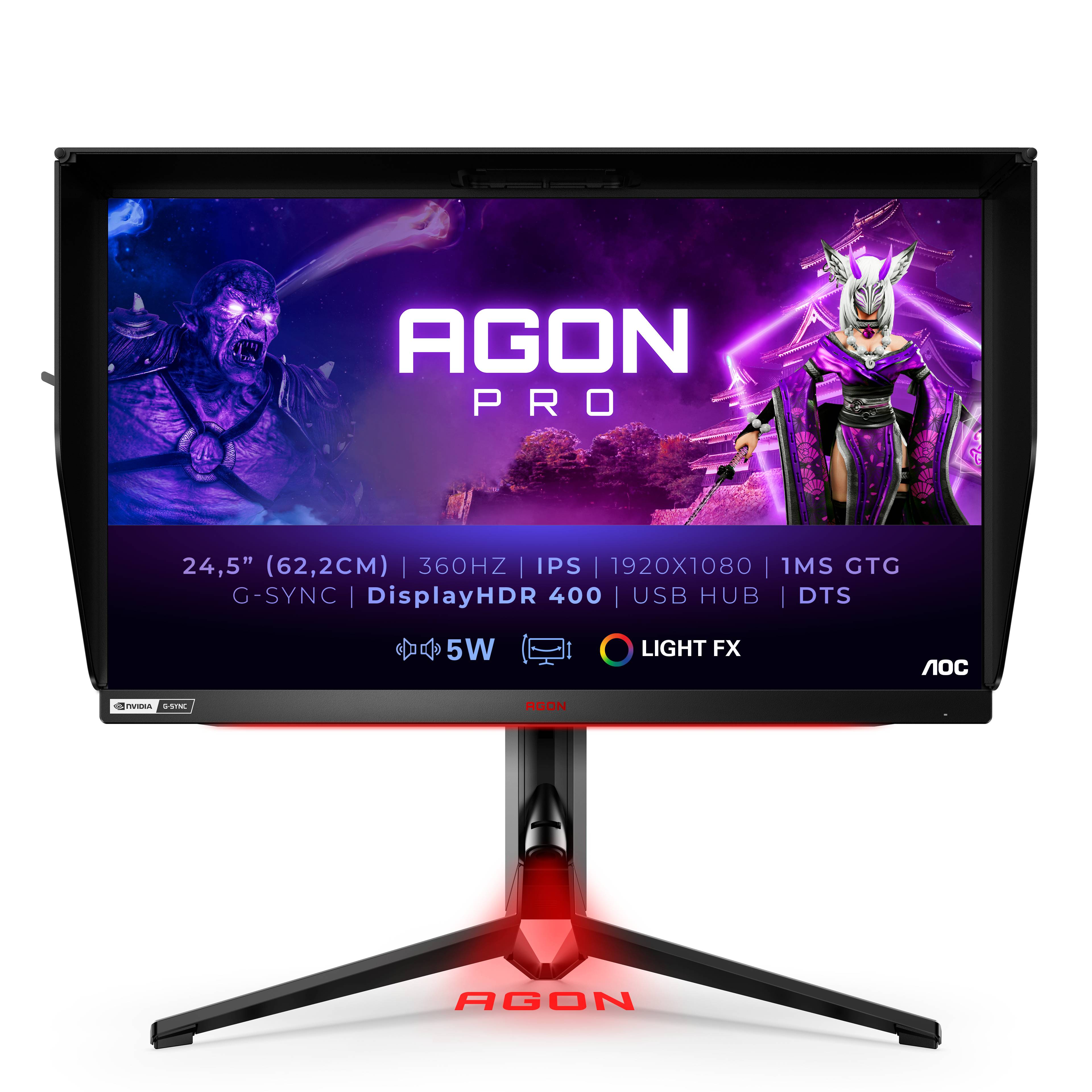 Rca Informatique - image du produit : 24.5IN 16:9 1920X1080 360HZ IPS DP HDMI HA 5WX2+DTS