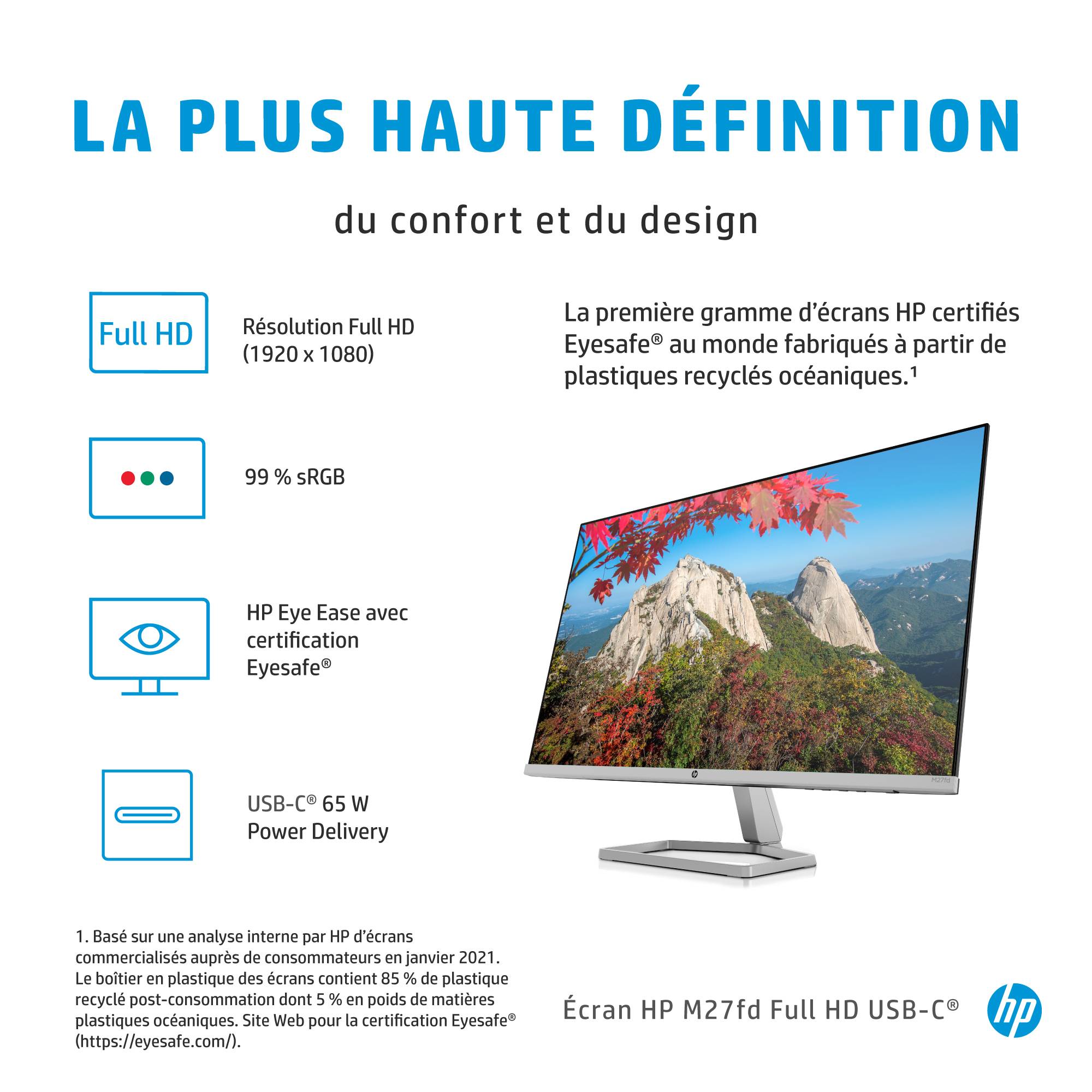 Rca Informatique - image du produit : HP M27FD DISPLAY IPS LED AG 1920 X 1080 AMD FREESYNC