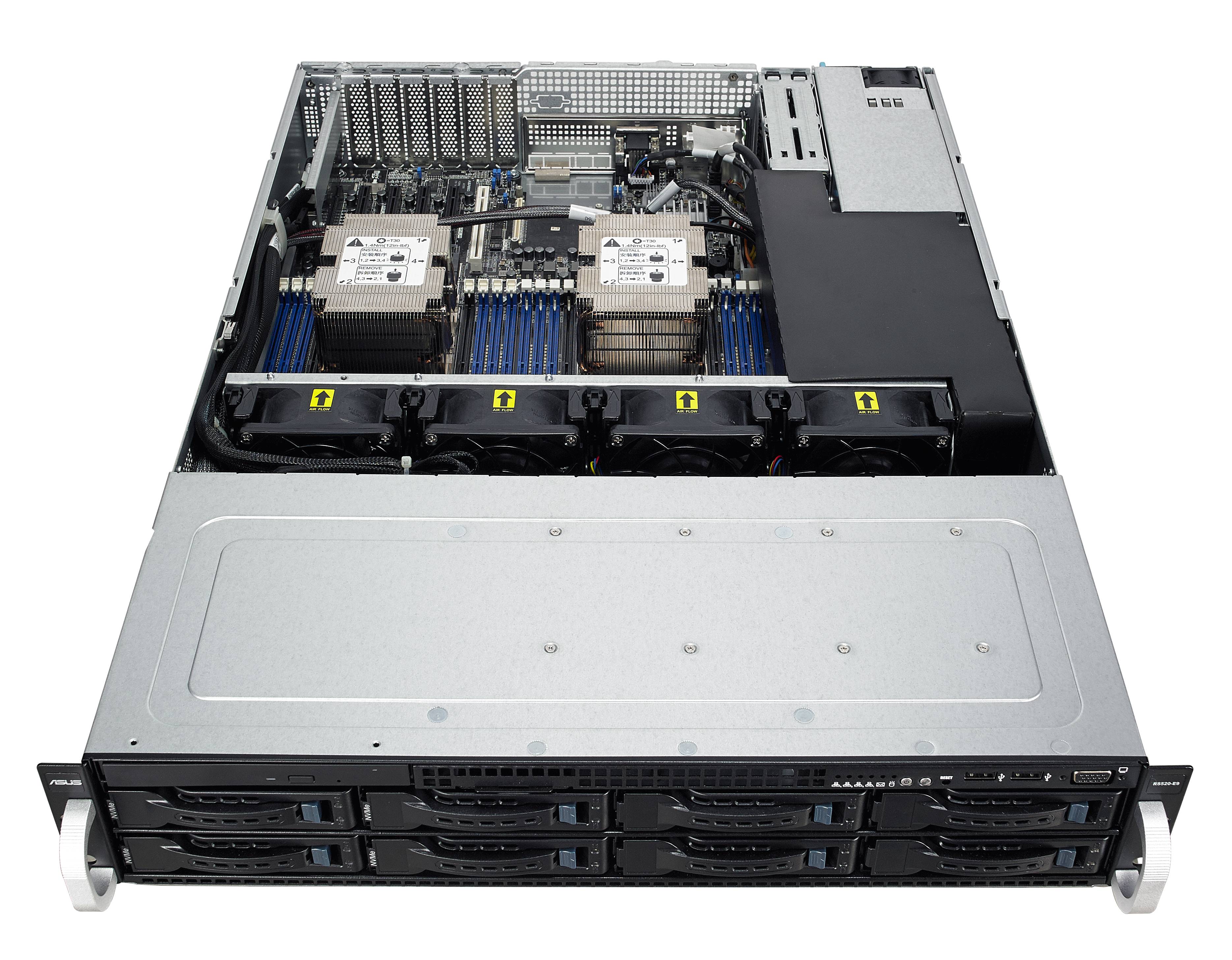 Rca Informatique - image du produit : RS520-E9-RS8 V2/4NVME RACKSERVER 2U / 2 CPU