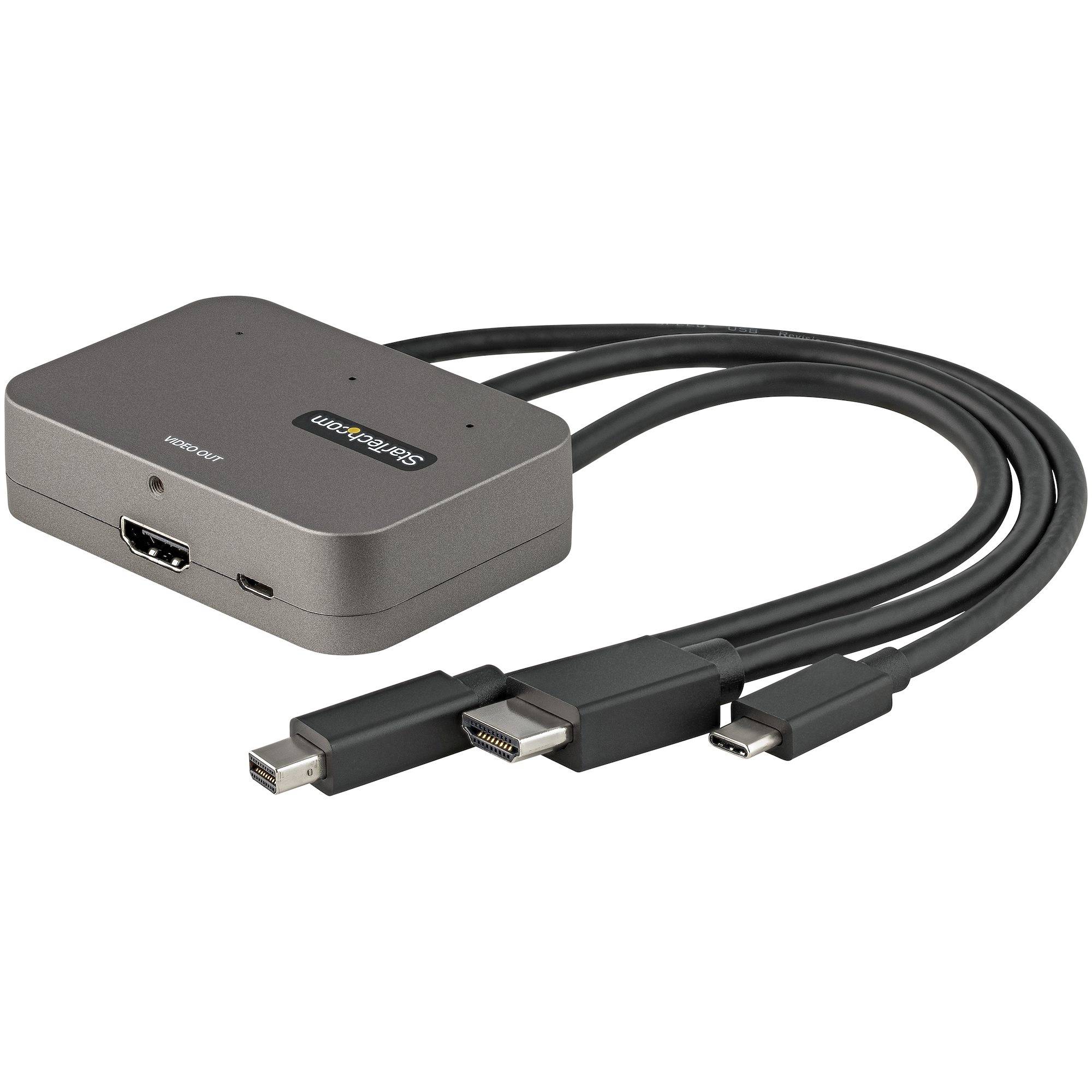 Rca Informatique - Image du produit : 3 IN1 MULTIPORT TO HDMI ADAPTER 4K 60HZ USB-C HDMI MINI DP TO HD