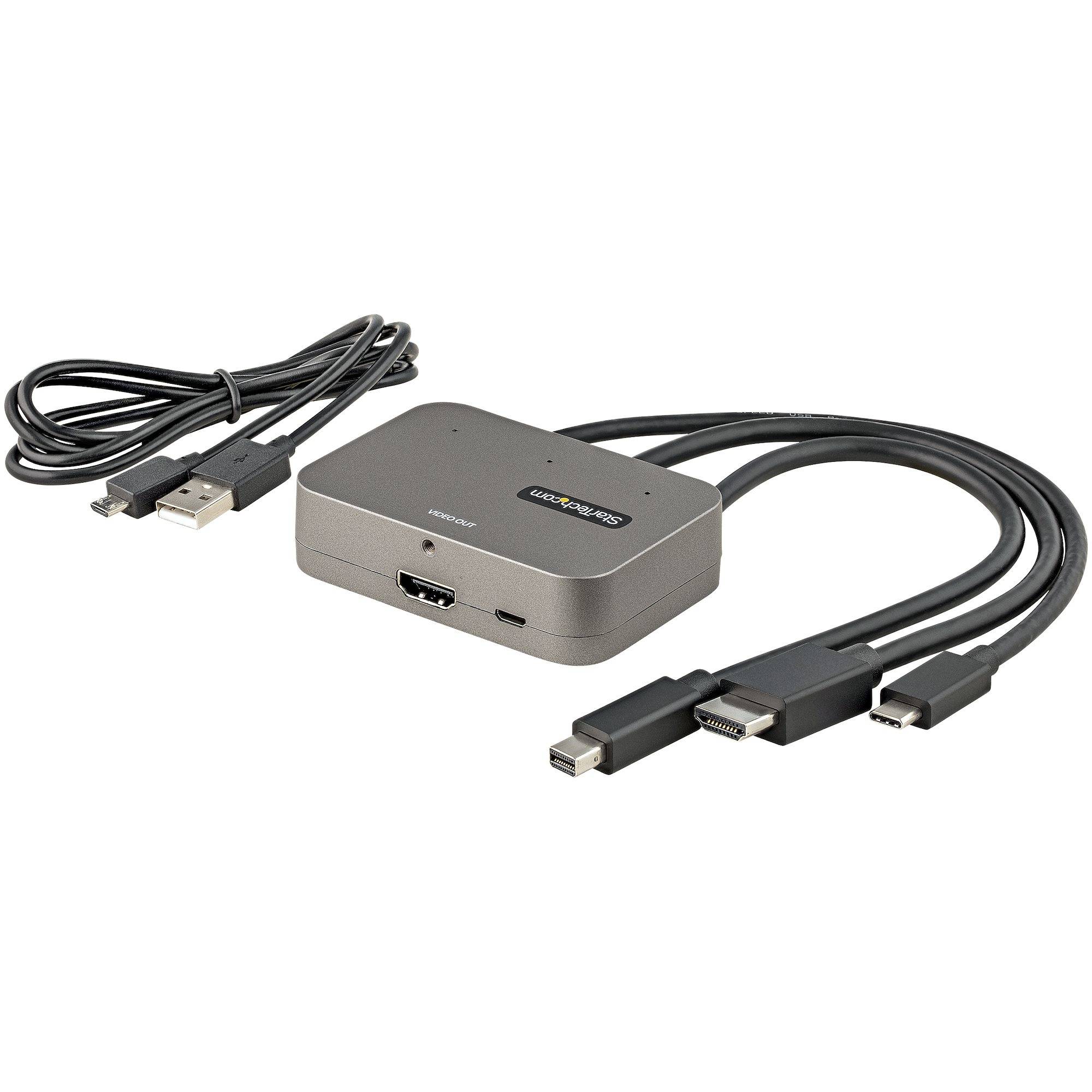 Rca Informatique - image du produit : 3 IN1 MULTIPORT TO HDMI ADAPTER 4K 60HZ USB-C HDMI MINI DP TO HD