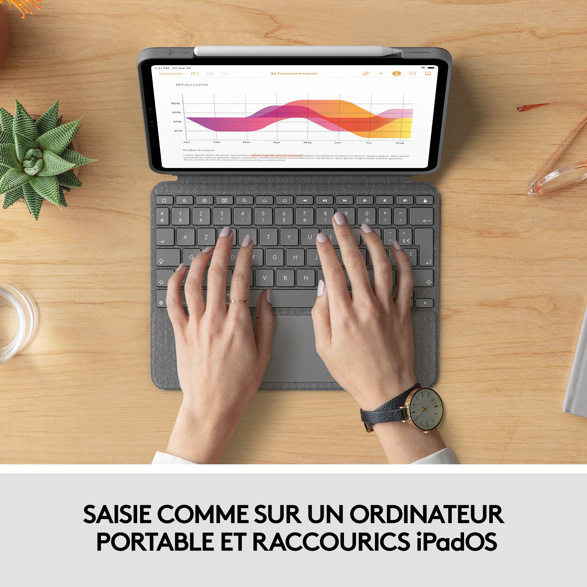 Rca Informatique - image du produit : COMBO TOUCH FOR IPAD AIR 4. GEN OXFORD GREY - DEU