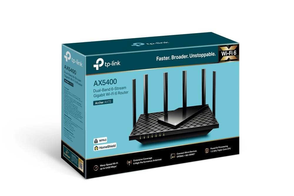 Rca Informatique - image du produit : TP-LINK WI-FI 6 ROUTER AX5400 GIGABIT DUAL-BAND