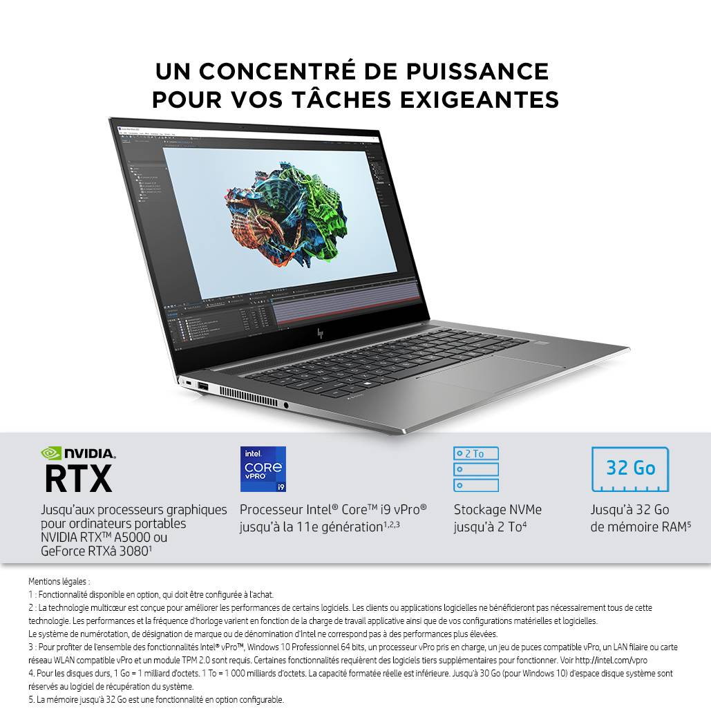 Rca Informatique - image du produit : ZB15SG8 15.6IN  I7-11800H 15 32GB 1TB SSD W10P