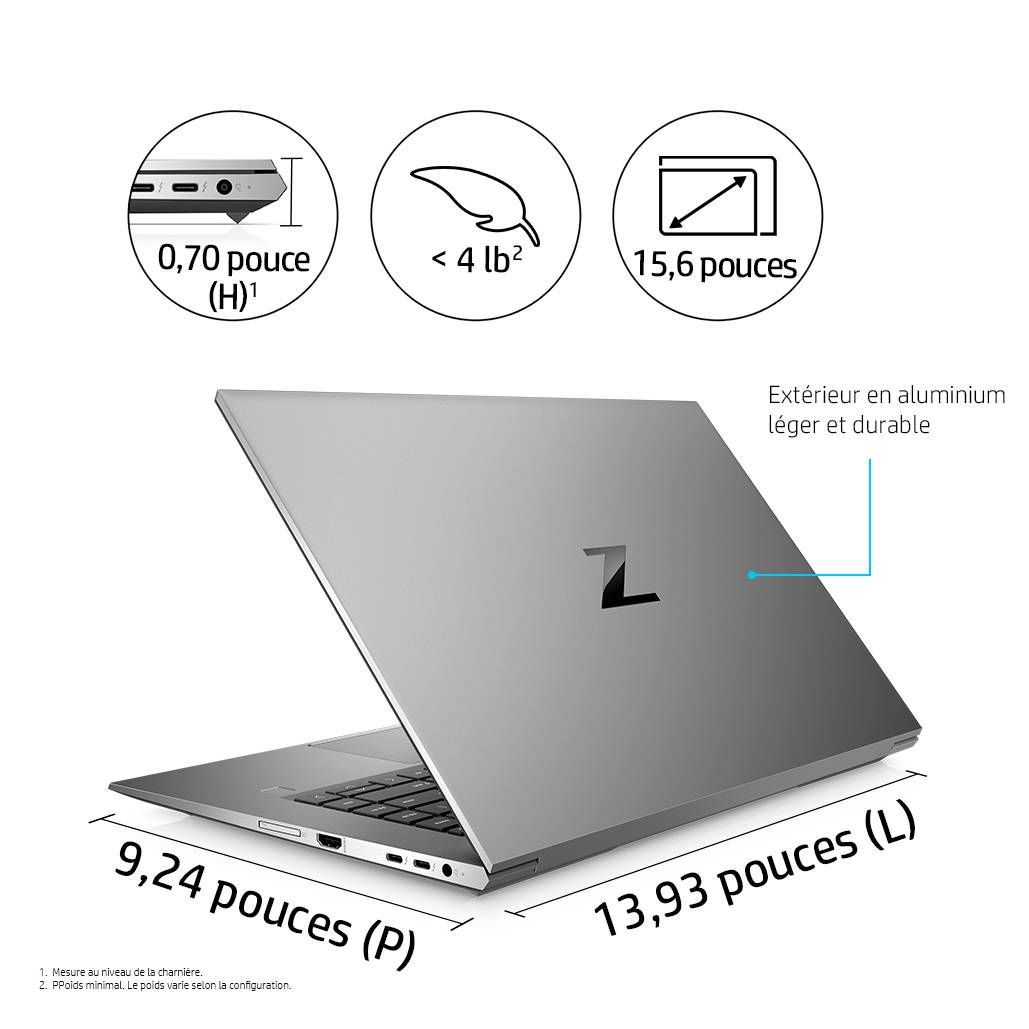 Rca Informatique - image du produit : ZB15SG8 15.6IN  I7-11800H 15 32GB 1TB SSD W10P