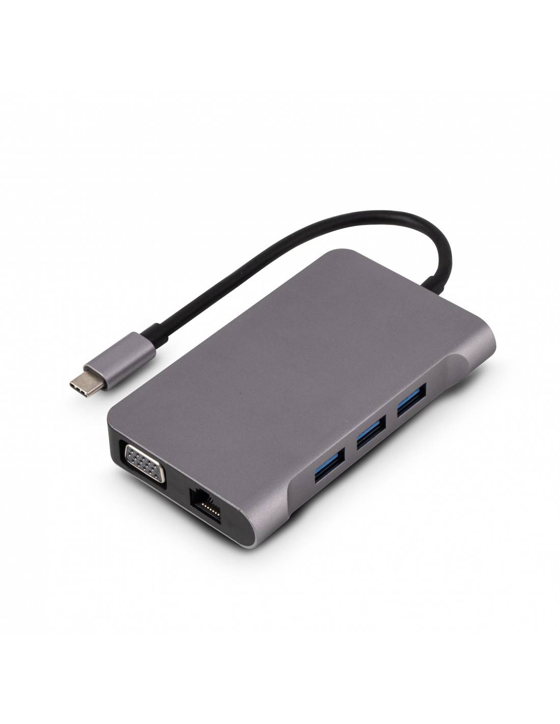 Rca Informatique - image du produit : TYPE-C STATION TRAVEL 3X USB-A 3.1 VGA/HDMI 4K SIDEREAL GRAY