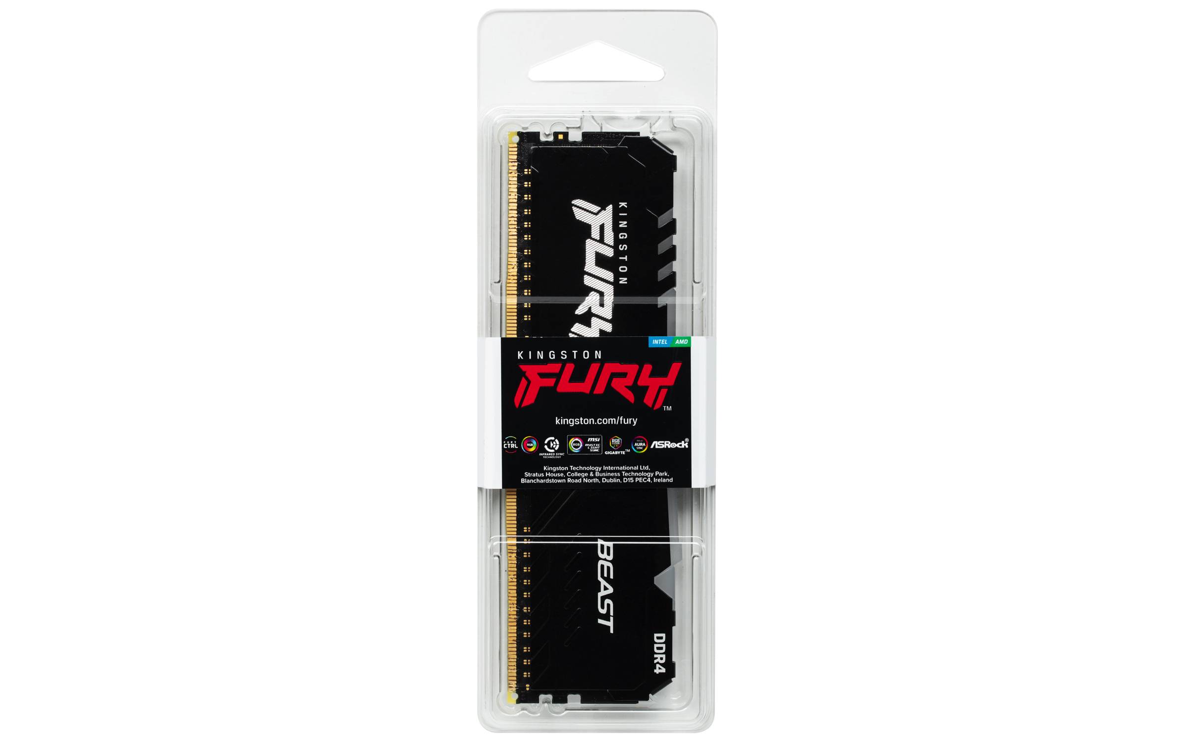 Rca Informatique - image du produit : 16GB DDR4-2666MHZ CL16 DIMM 1GX8 FURY BEAST RGB