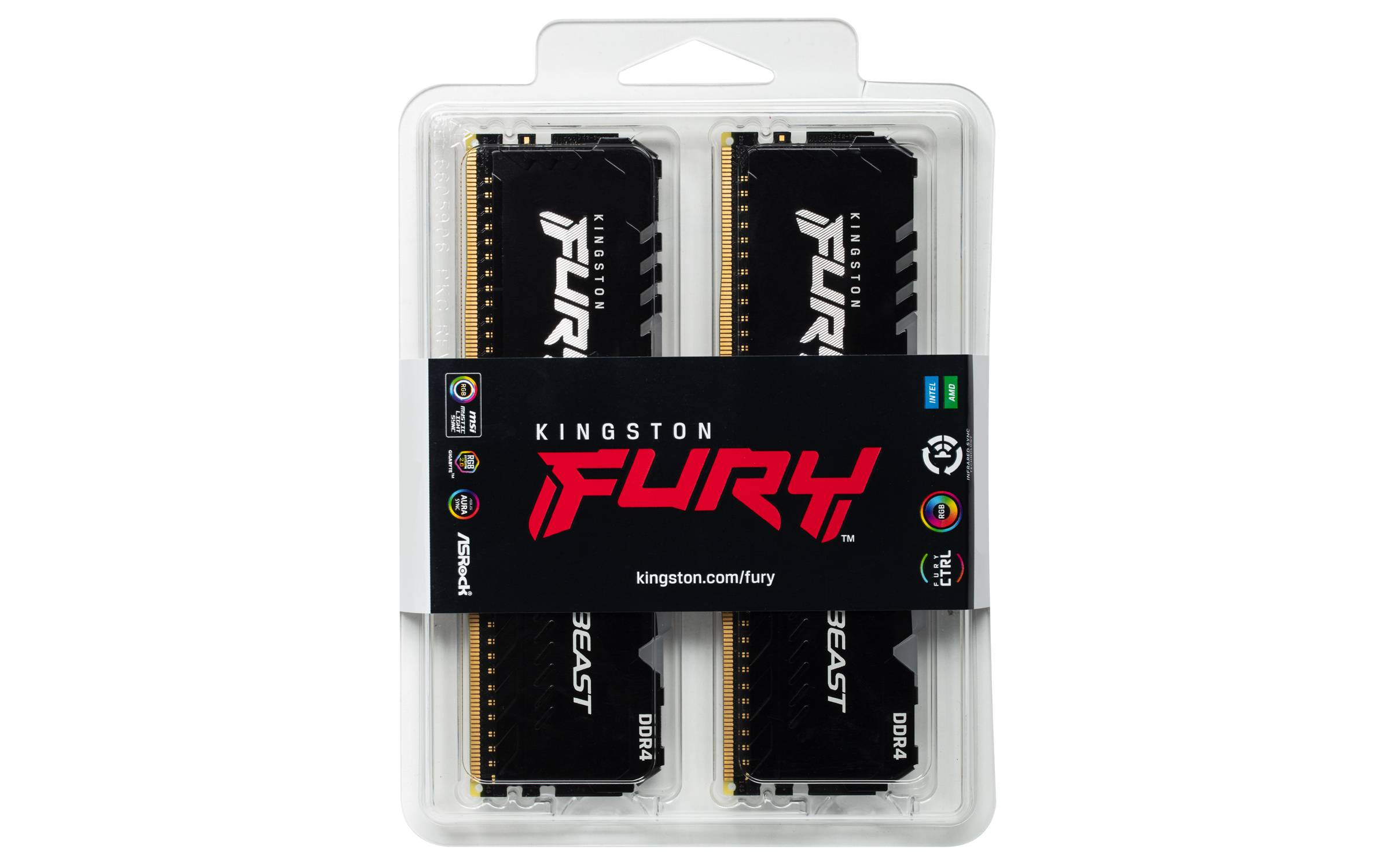 Rca Informatique - image du produit : 32GB DDR4-3600MHZ CL18 DIMM (KIT OF 2) FURY BEAST RGB