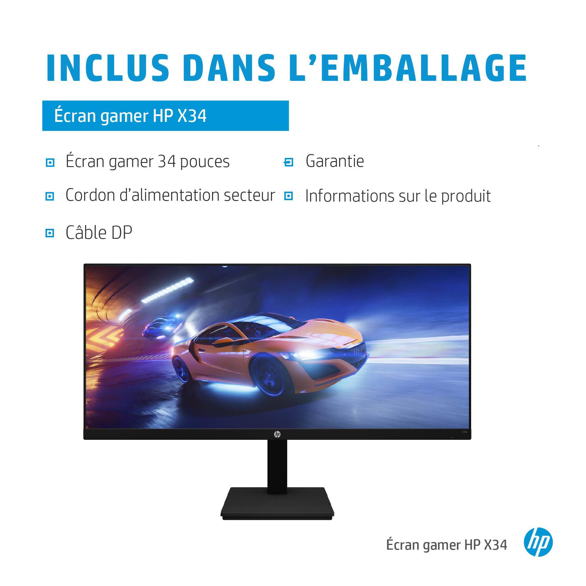 Rca Informatique - image du produit : X34 WQHD 34IN IPS 3440X1440 1MS HDMI/DP 21:9 1000:1