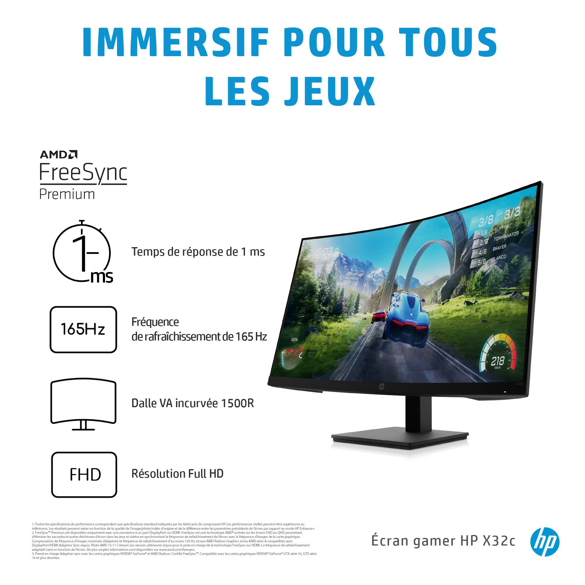 Rca Informatique - image du produit : X32C FHD 31.5IN VA 1920X1080 1MS HDMI/DP 16:9 3000:1