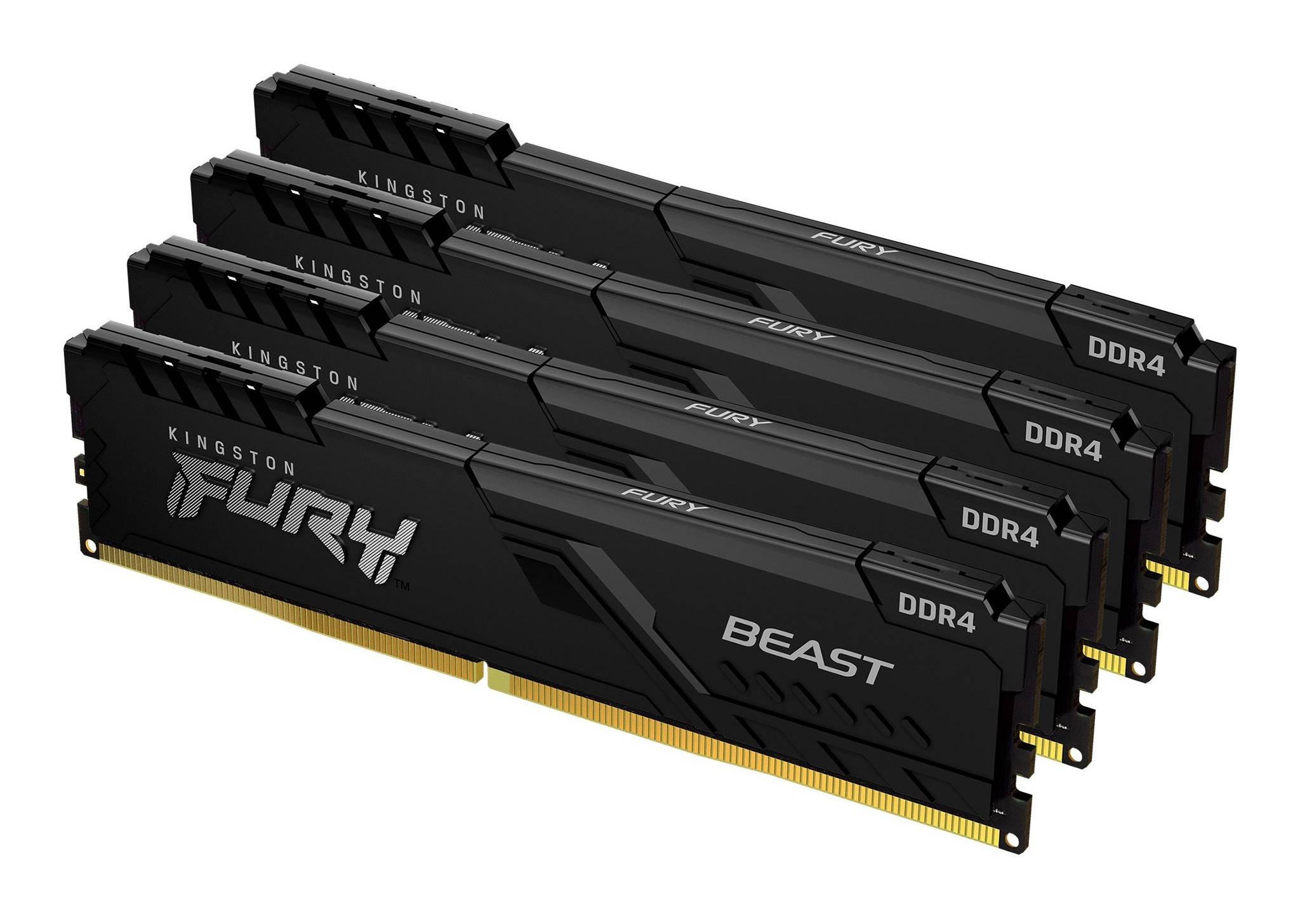 Rca Informatique - image du produit : 64GB DDR4-2666MHZ CL16 DIMM (KIT OF 4) 1GX8 FURY BEAST BLACK