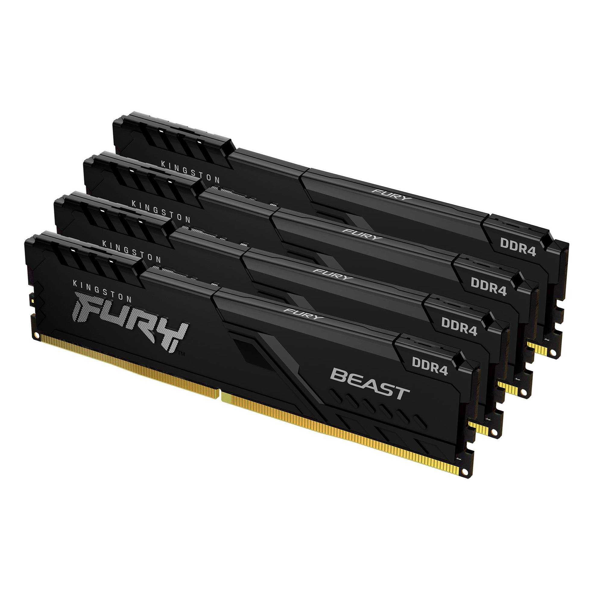 Rca Informatique - image du produit : 32GB DDR4-3200MHZ CL16 DIMM (KIT OF 4) FURY BEAST BLACK