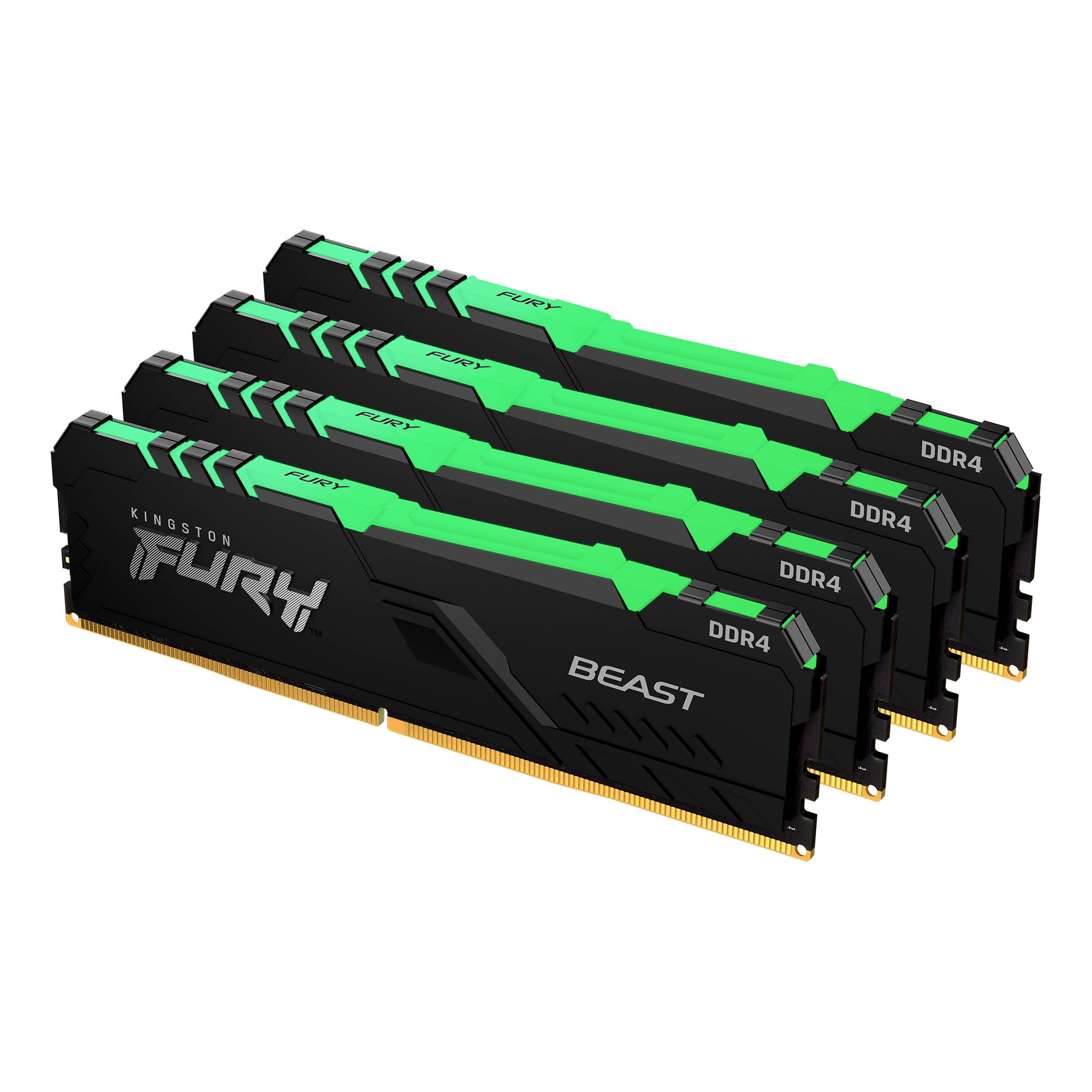 Rca Informatique - Image du produit : 64GB DDR4-2666MHZ CL16 DIMM (KIT OF 4) 1GX8 FURY BEAST RGB