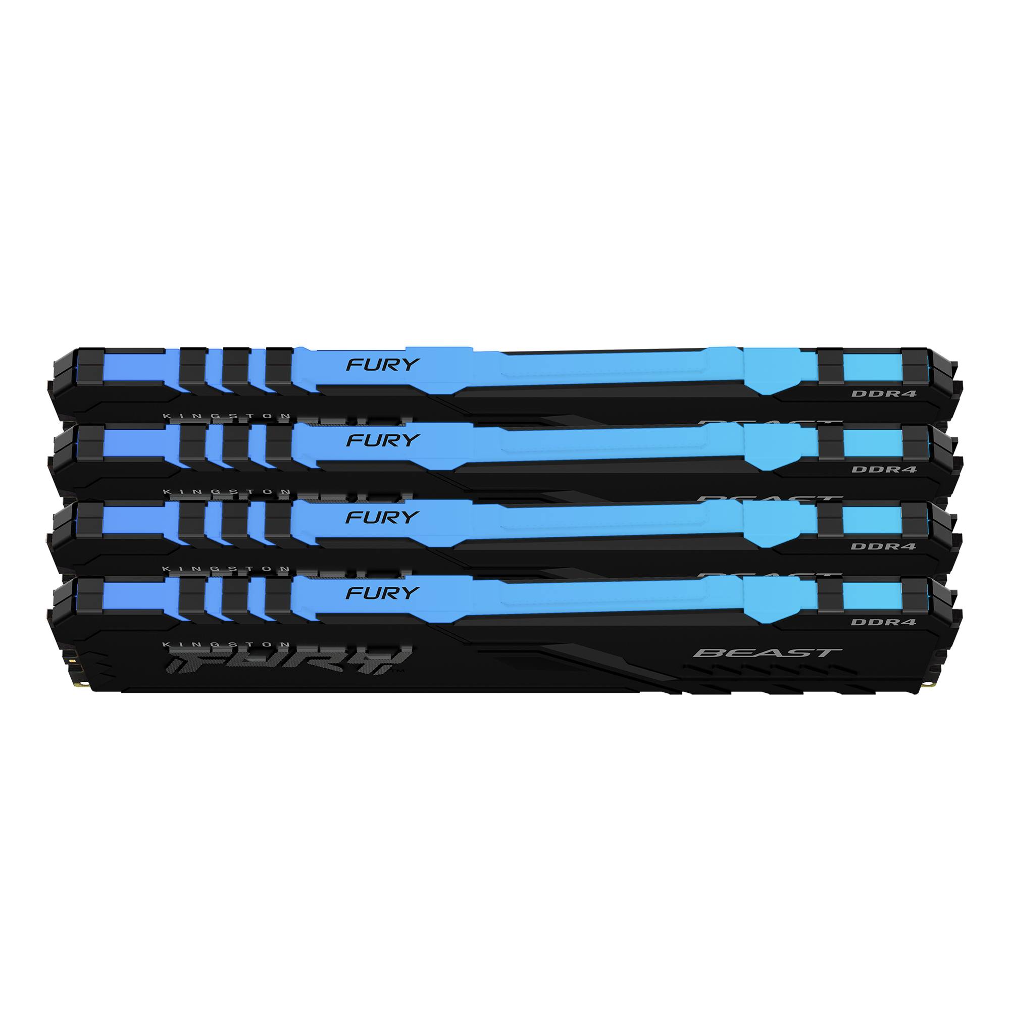 Rca Informatique - image du produit : 64GB DDR4-2666MHZ CL16 DIMM (KIT OF 4) 1GX8 FURY BEAST RGB