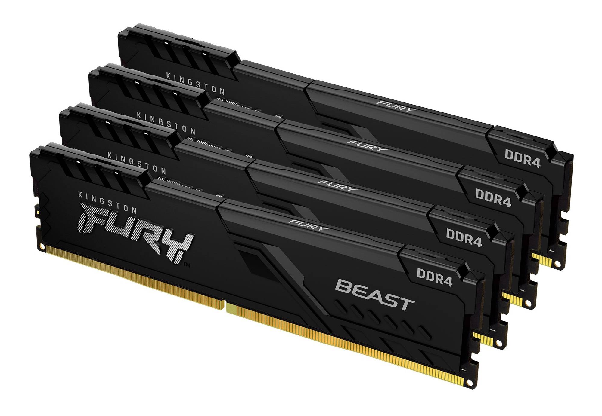 Rca Informatique - Image du produit : 64GB DDR4-3200MHZ CL16 DIMM (KIT OF 4) 1GX8 FURY BEAST BLACK