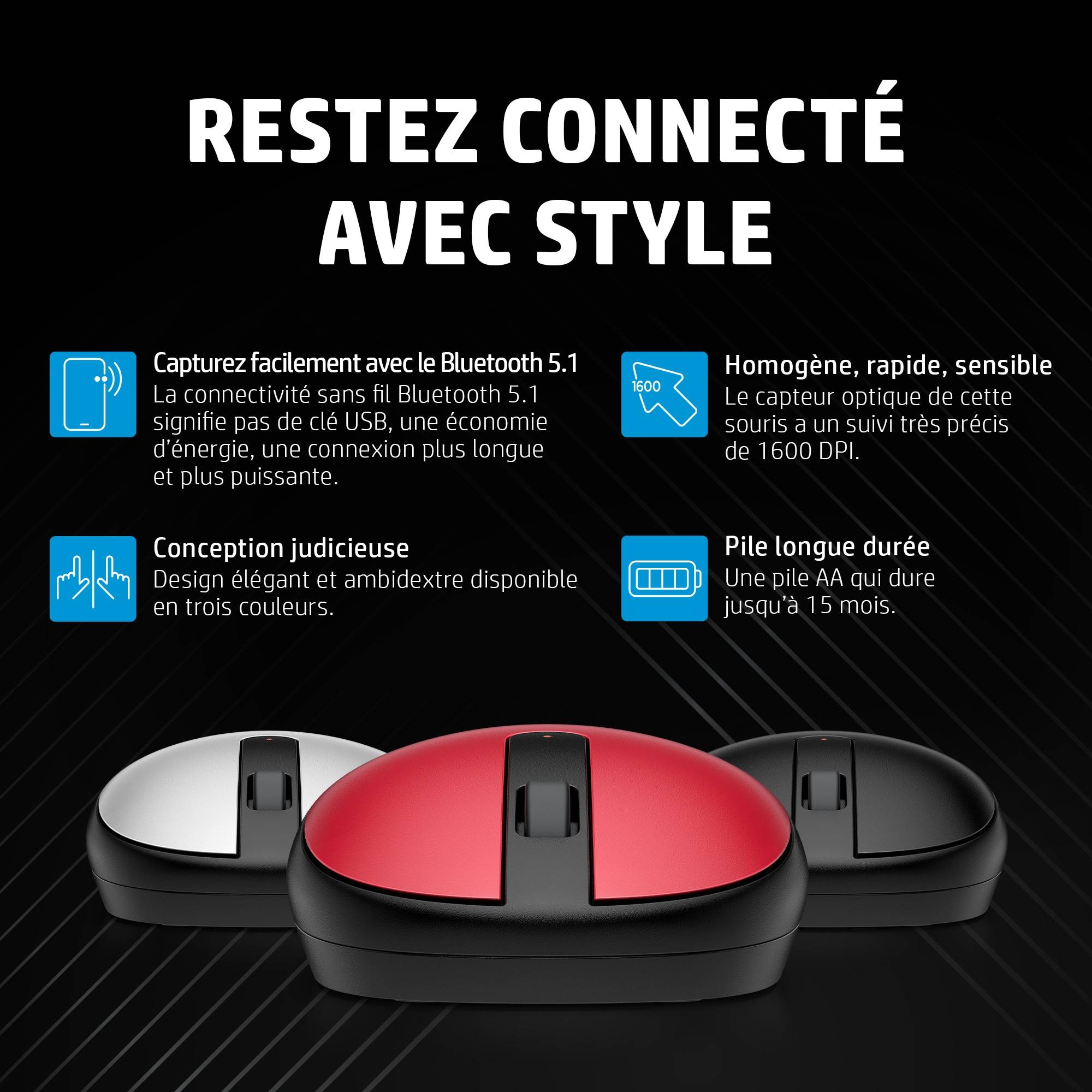 Rca Informatique - image du produit : HP 240 BLUETOOTH MOUSE BLACK