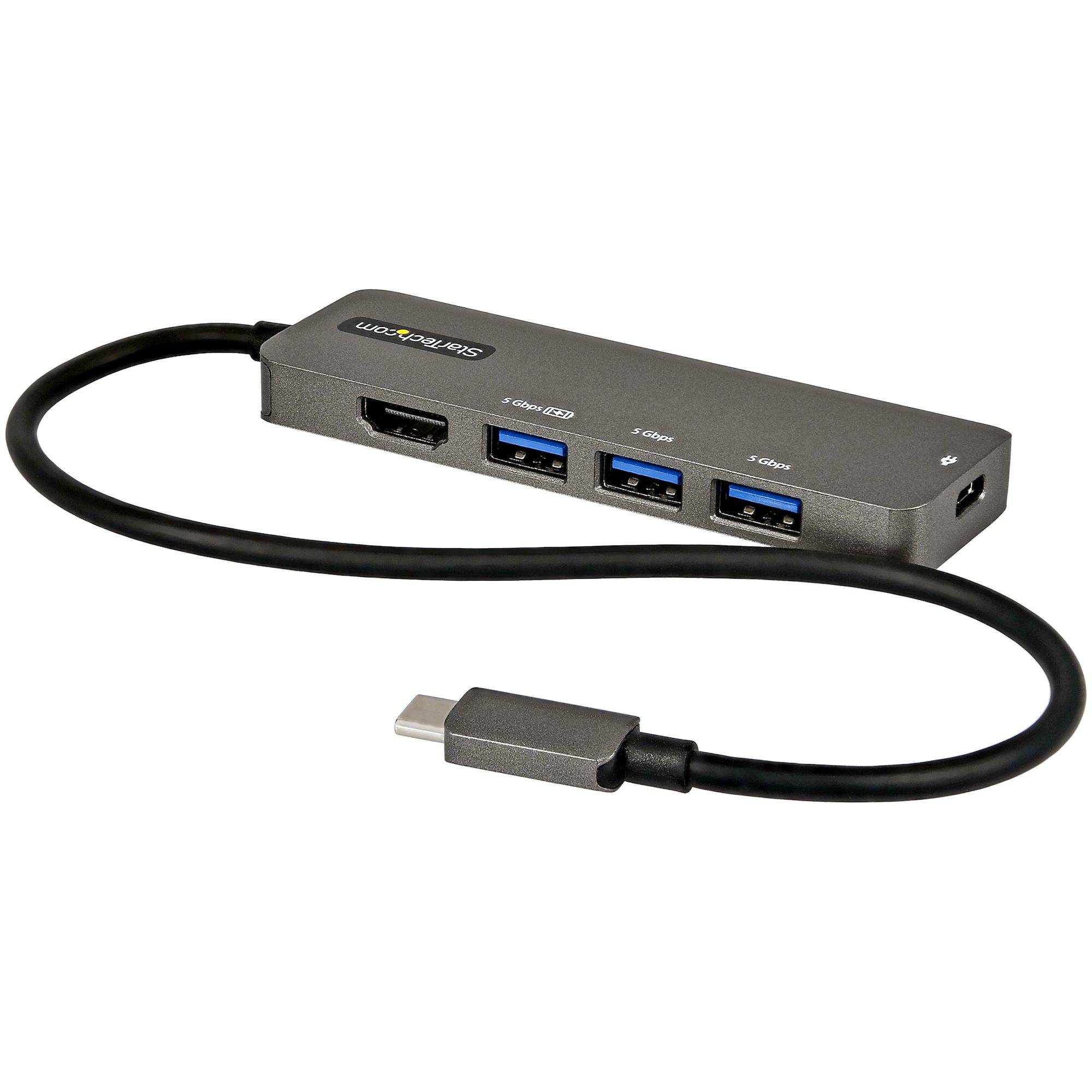 Rca Informatique - Image du produit : ADAPTATEUR MULTIPORT USB-C HDMI 4K 60HZ/100W PD/4XUSB