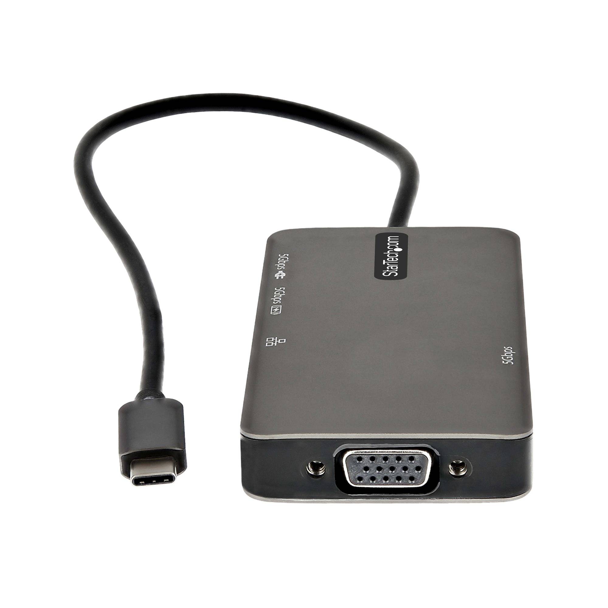 Rca Informatique - image du produit : ADAPTATEUR MULTIPORTS USB-C HDMI/VGA 100W PD 3X USB-A