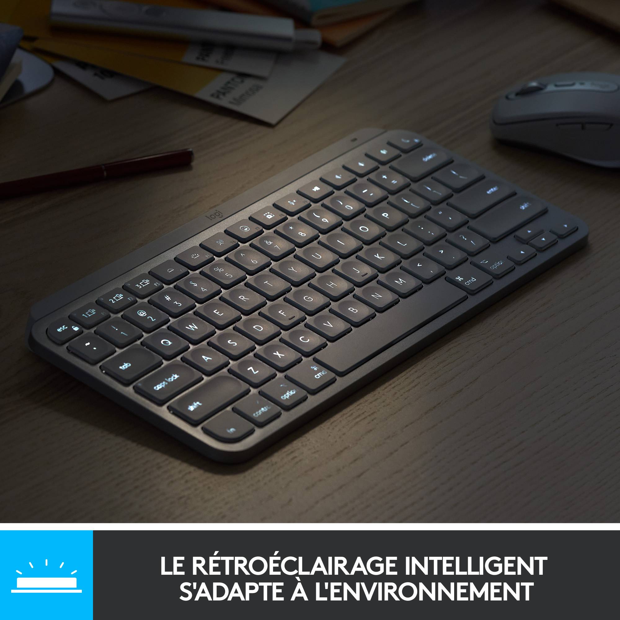 Rca Informatique - image du produit : MXKEYS MINI WRLS ILLUMINATED KB GRAPHITE - CH - CENTRAL