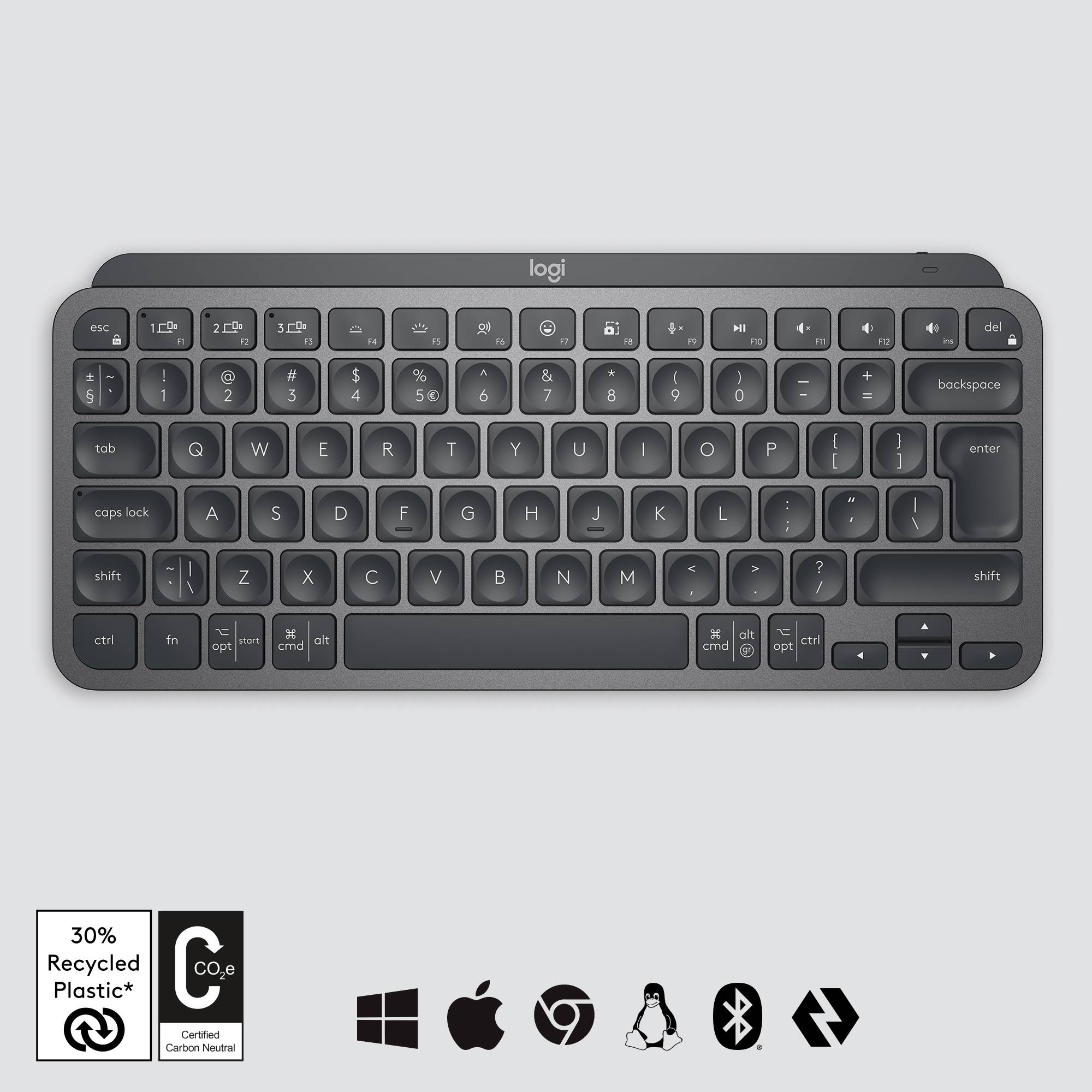 Rca Informatique - image du produit : MXKEYS MINI WRLS ILLUMINATED KB GRAPHITE - UK - INTNL